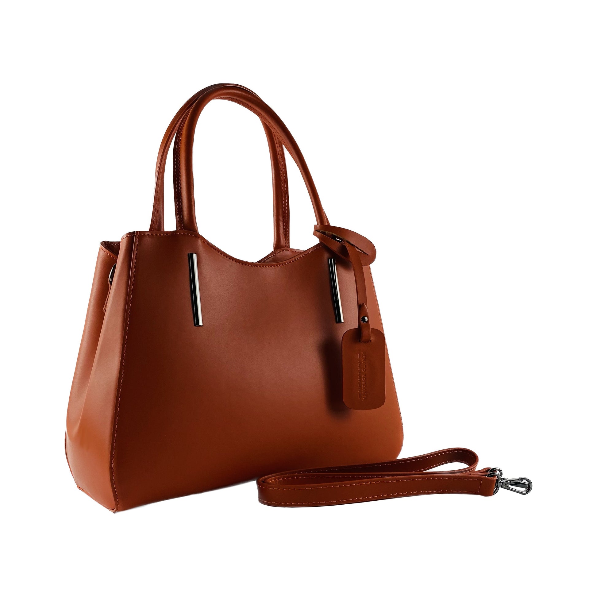 Genuine Leather Handbag with Shoulder Strap