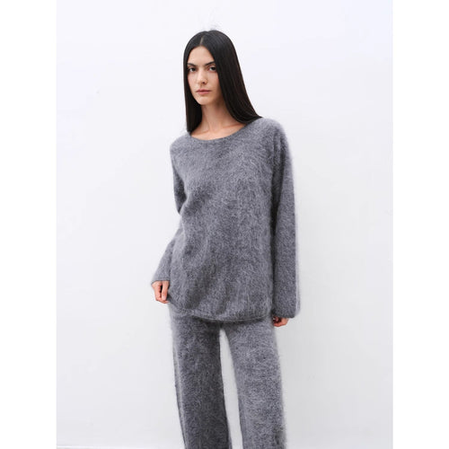 "Half-Ripe Winter" Cashmere Comfortable Loose-Fit Crewneck Sweater and