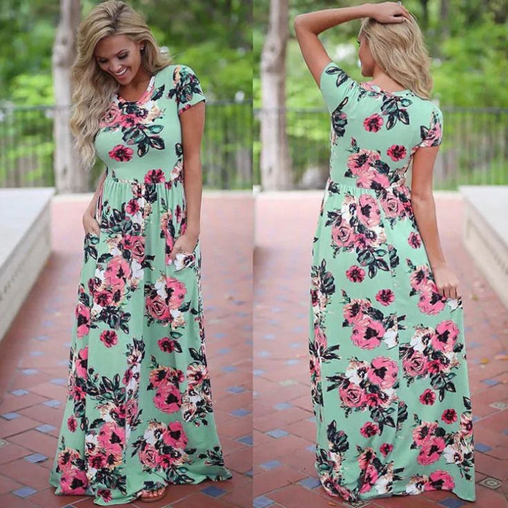 2025 Women's Maxi Dress in Elegant Floral Print