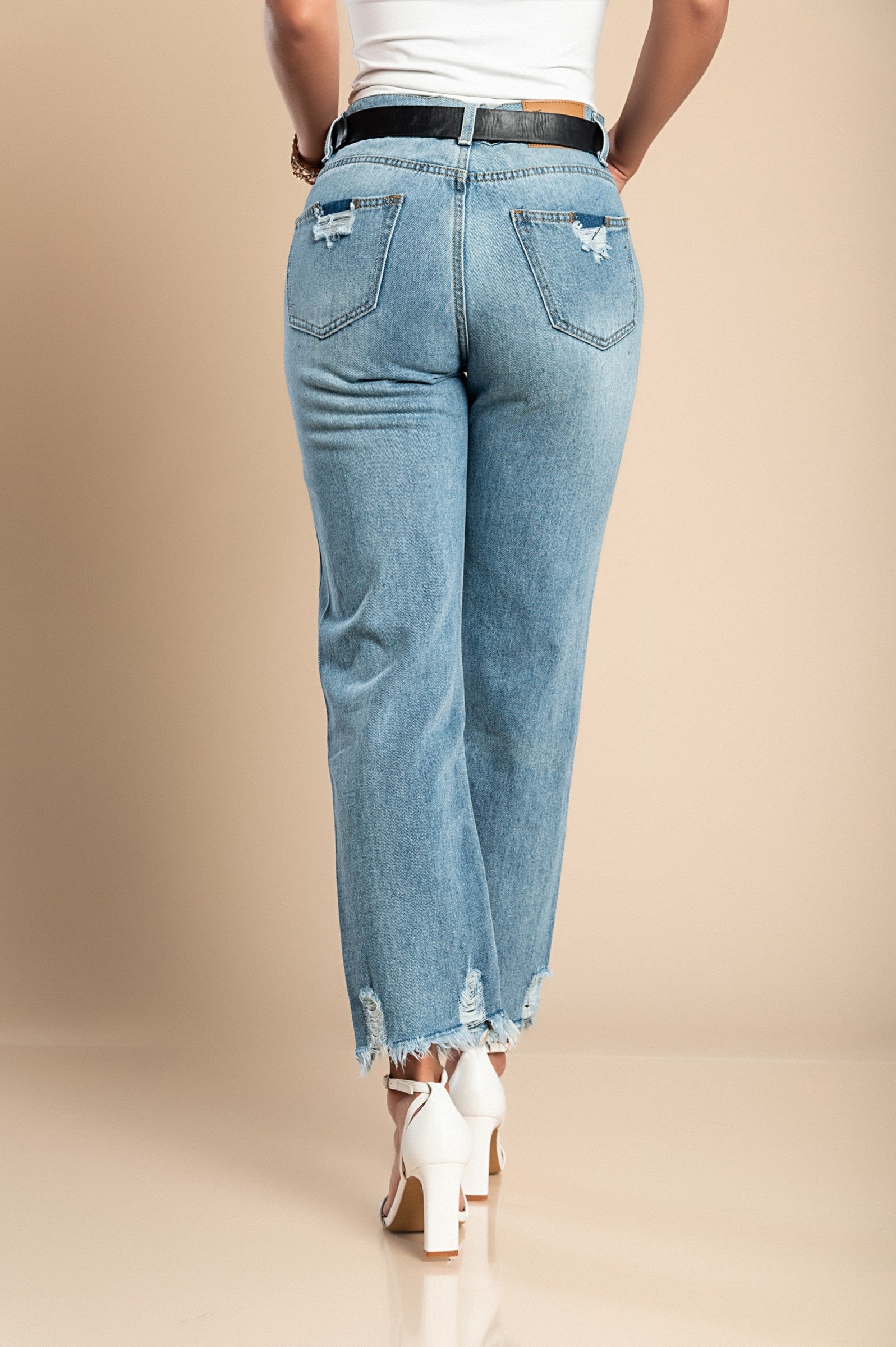 Alexandria Green Jeans with Slits