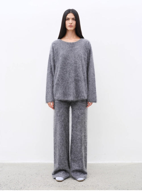 "Half-Ripe Winter" Cashmere Comfortable Loose-Fit Crewneck Sweater and