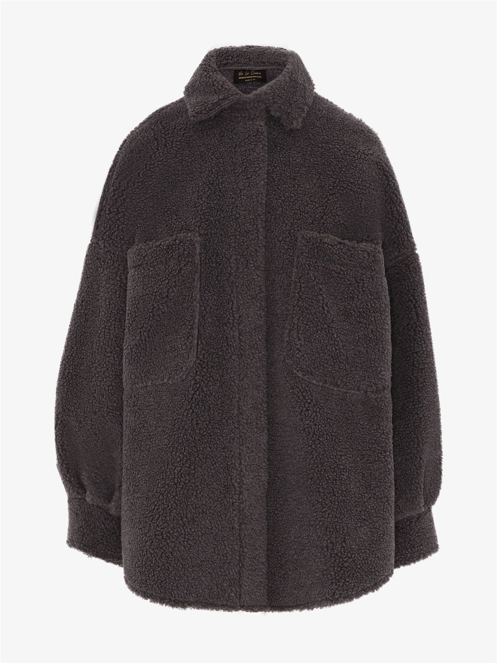 Oversized Borg Teddy Shacket with Patch Pockets