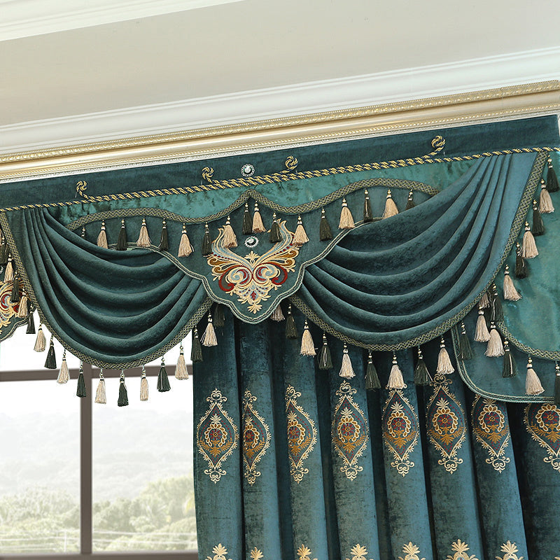 VelureMajestique™ – Luxury Embroidered Blackout Curtains (2-Piece Set)