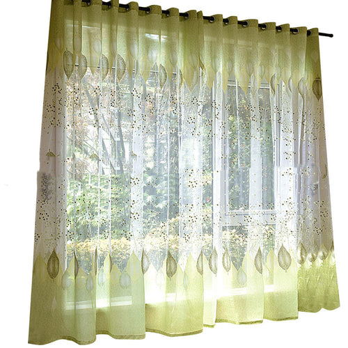 LeafLoom™ – Semi-Blackout Green Leaf Print Curtain