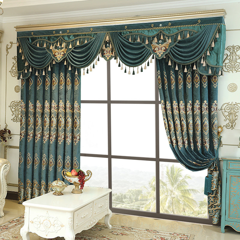 VelureMajestique™ – Luxury Embroidered Blackout Curtains (2-Piece Set)