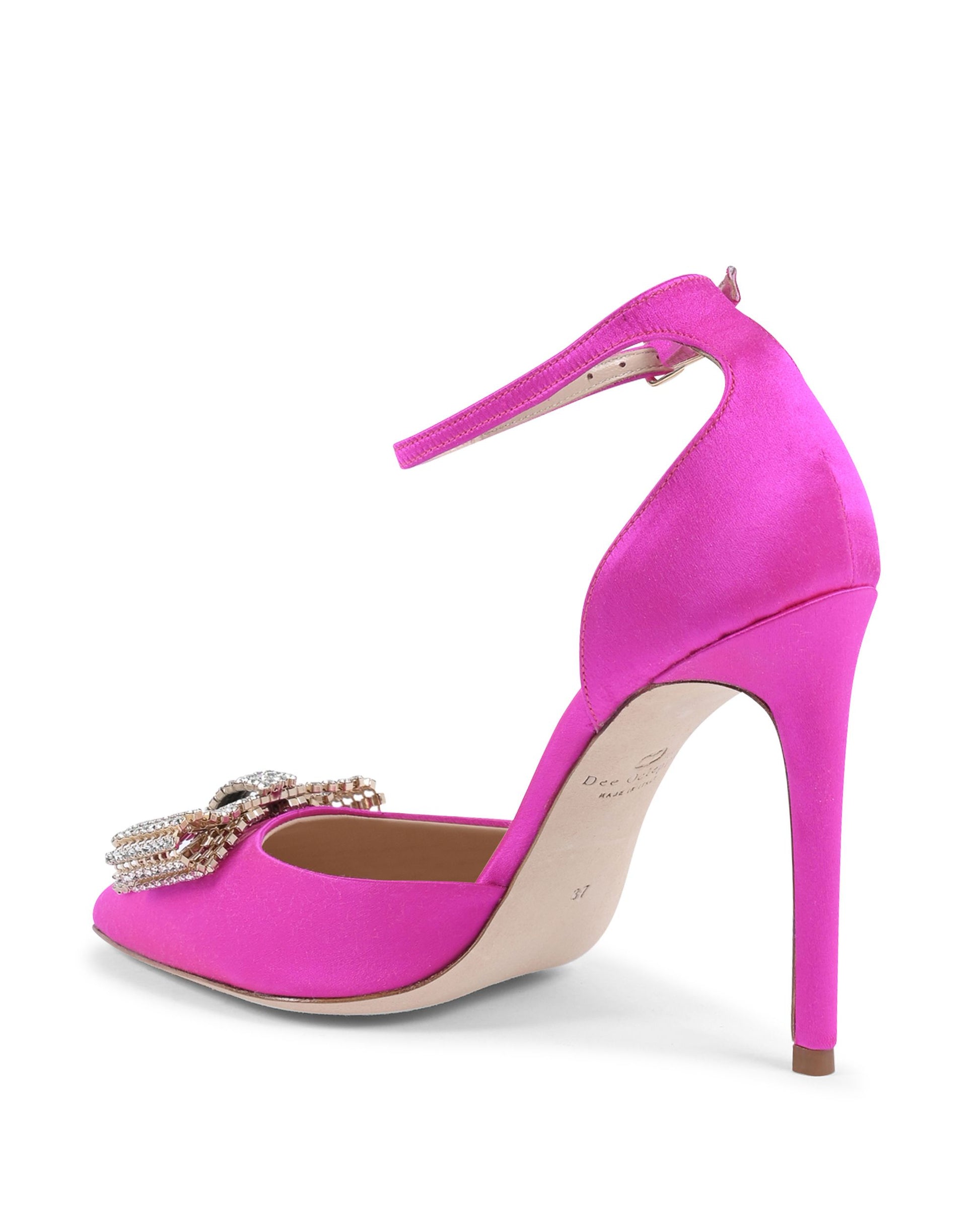 Satin Bow Pump - Fuxia