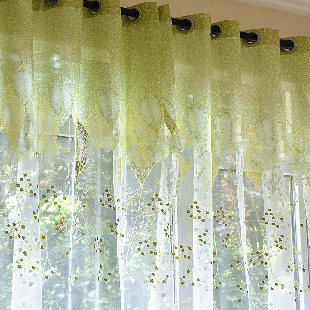 LeafLoom™ – Semi-Blackout Green Leaf Print Curtain