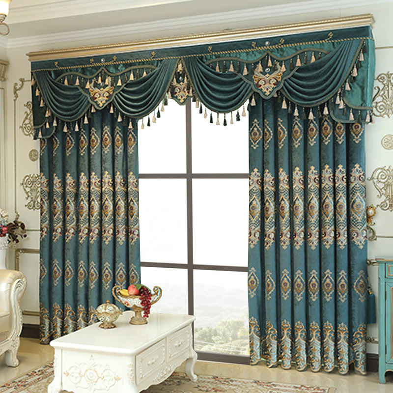 VelureMajestique™ – Luxury Embroidered Blackout Curtains (2-Piece Set)