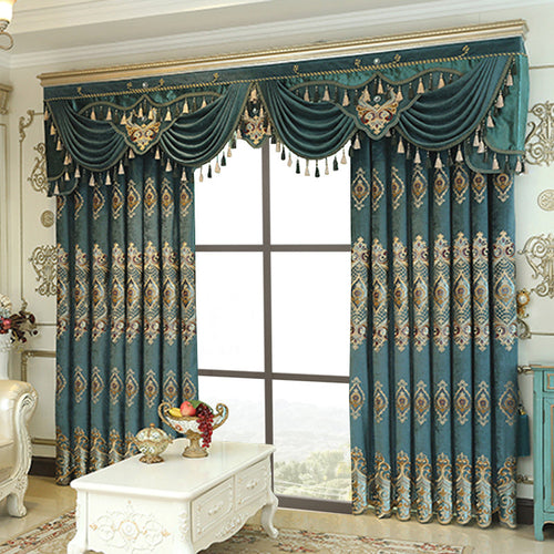 VelureMajestique™ – Luxury Embroidered Blackout Curtains (2-Piece Set)
