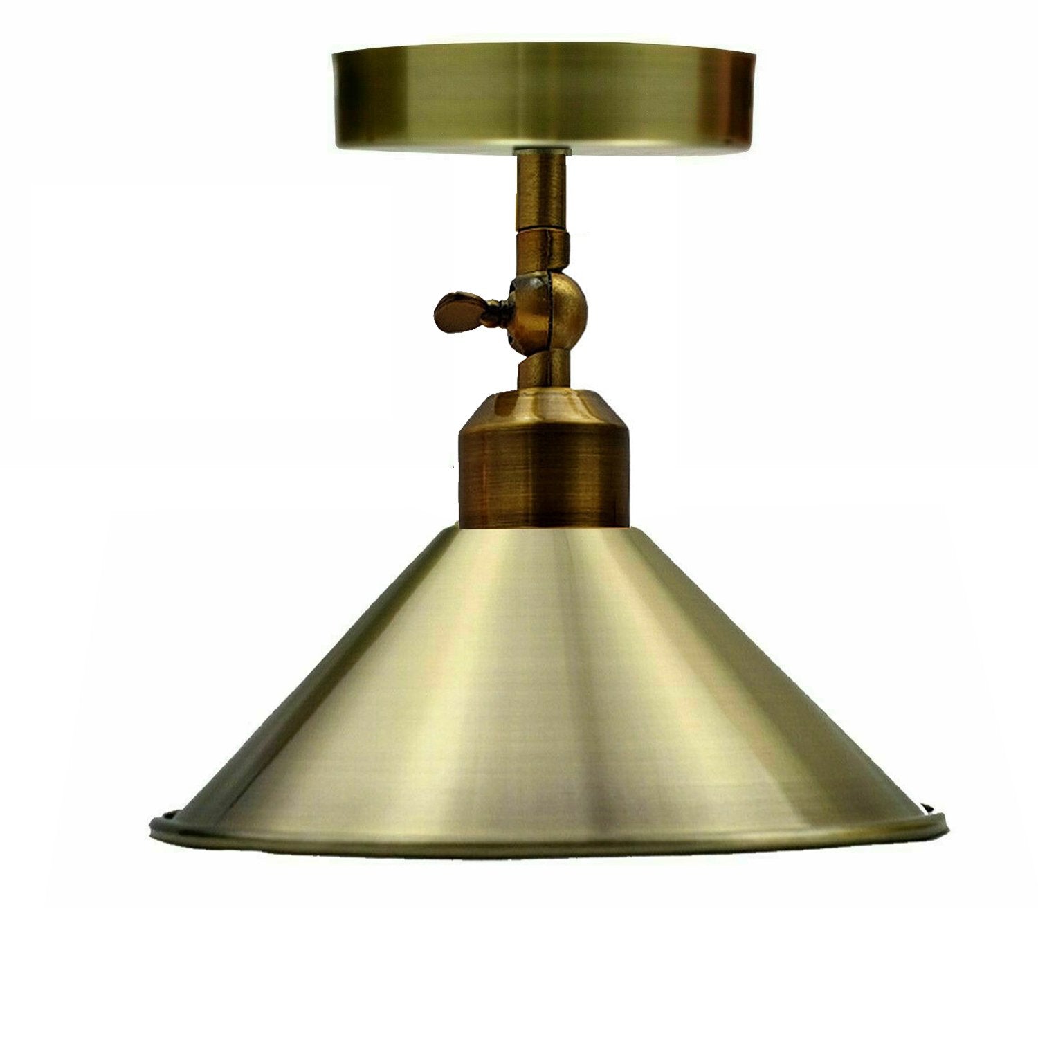 green brass Cone Lampshade adjustable angle ceiling light~1521
