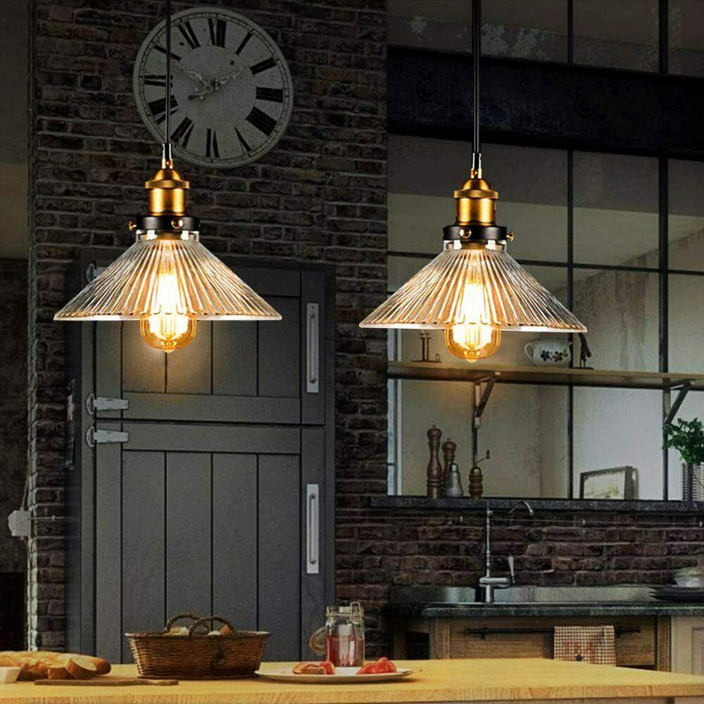 Industrial Suspended Ceiling Lights Style Glass Pendant Lamp ~1419