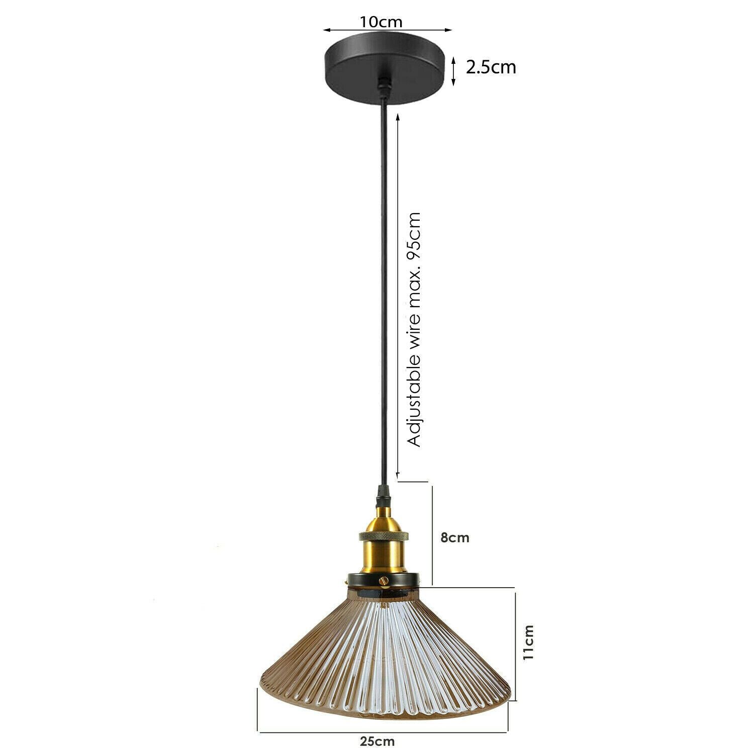 Industrial Suspended Ceiling Lights Style Glass Pendant Lamp ~1419