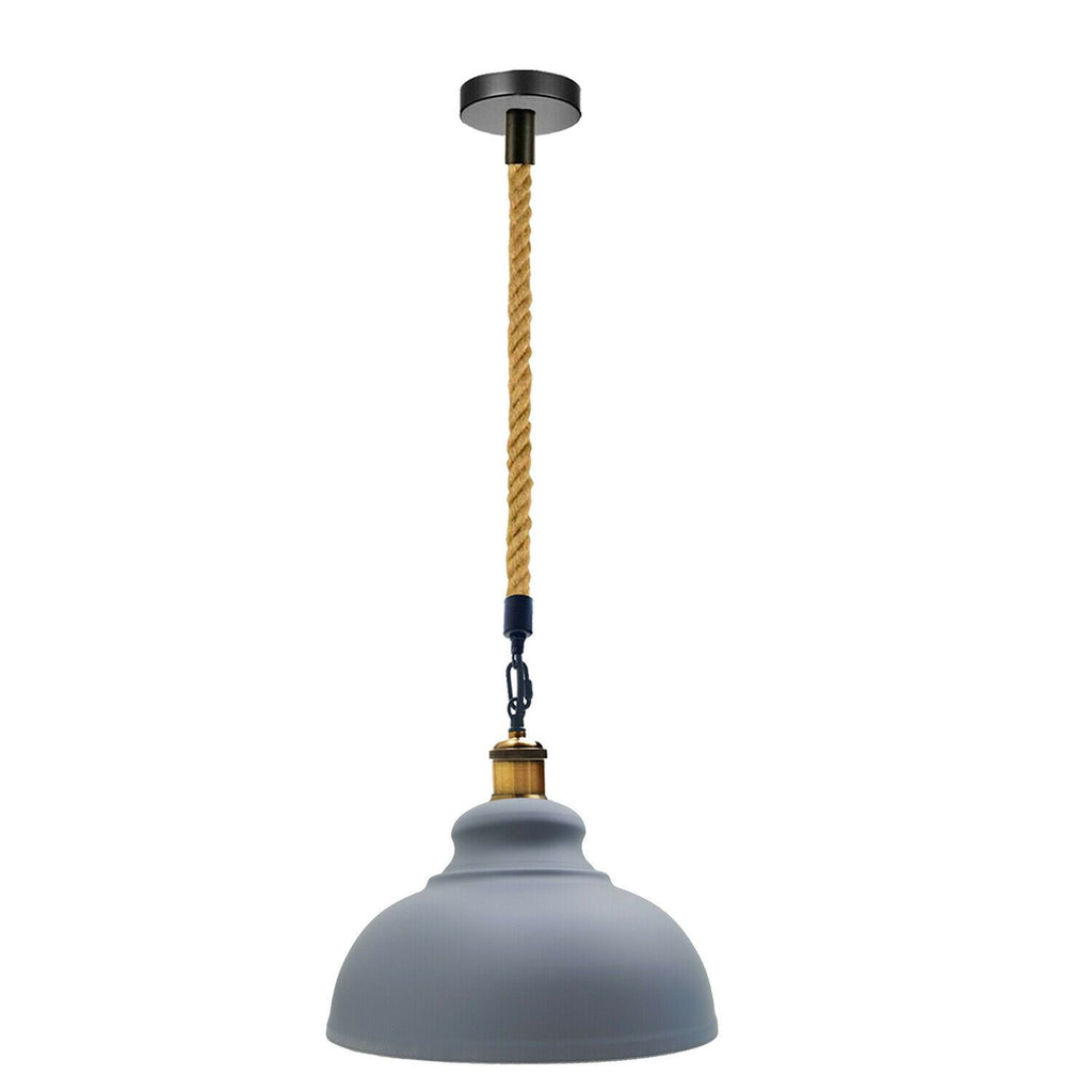 Grey Industrial Pendant Shade Modern Hemp Hanging Retro Light~1934