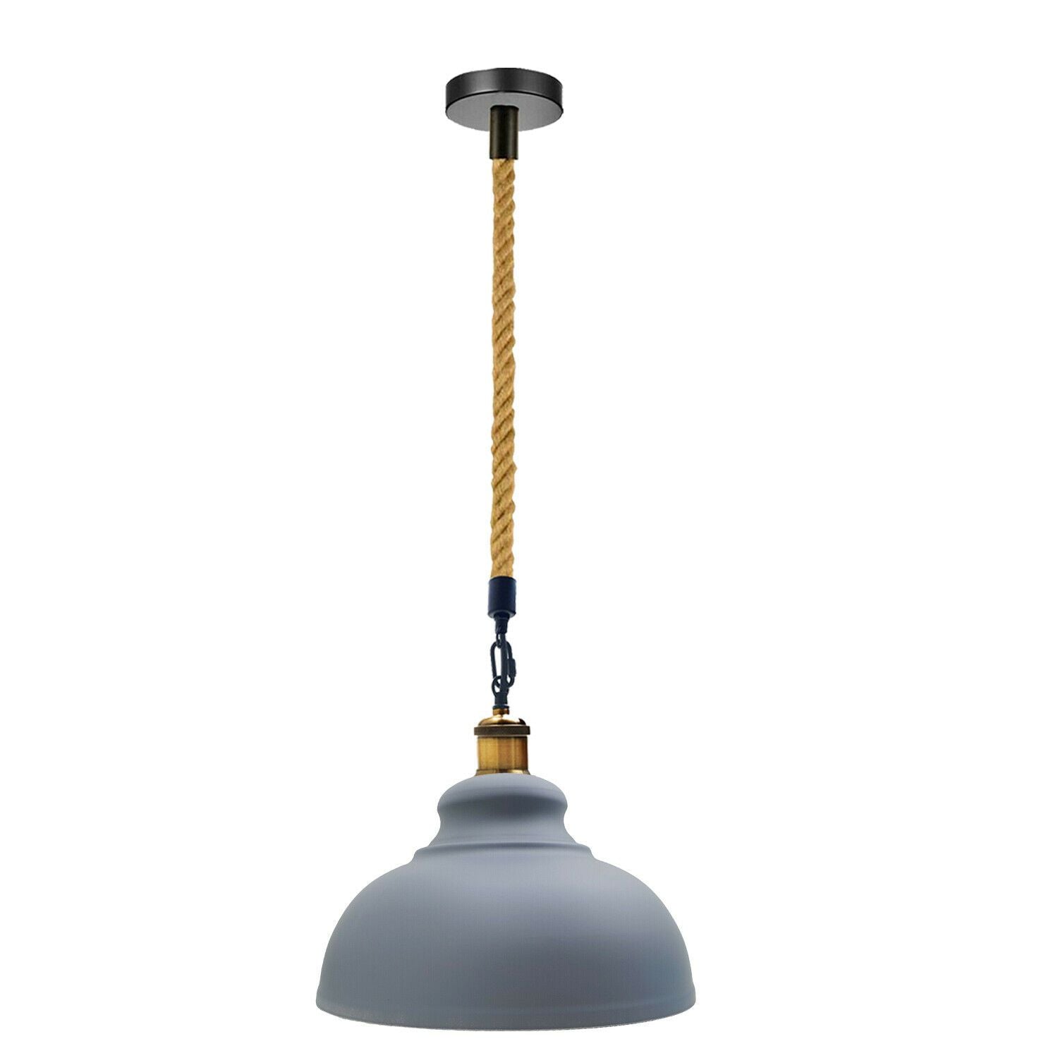 Grey Industrial Pendant Shade Modern Hemp Hanging Retro Light~1934
