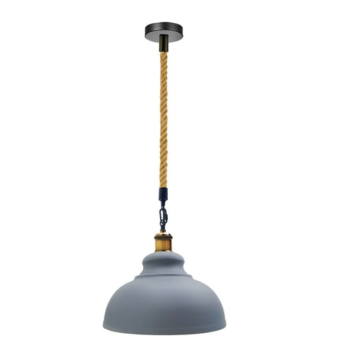 Grey Industrial Pendant Shade Modern Hemp Hanging Retro Light~1934