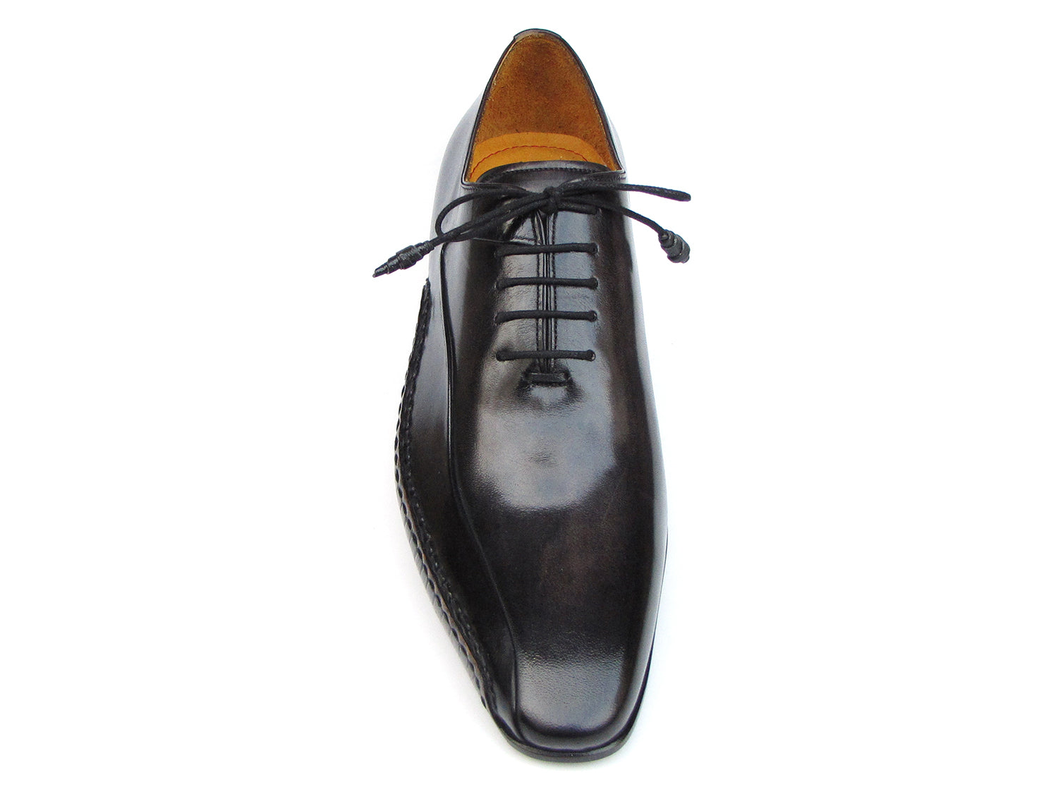 Paul Parkman Black Leather Oxfords Side Handsewn (ID#018-BLK)