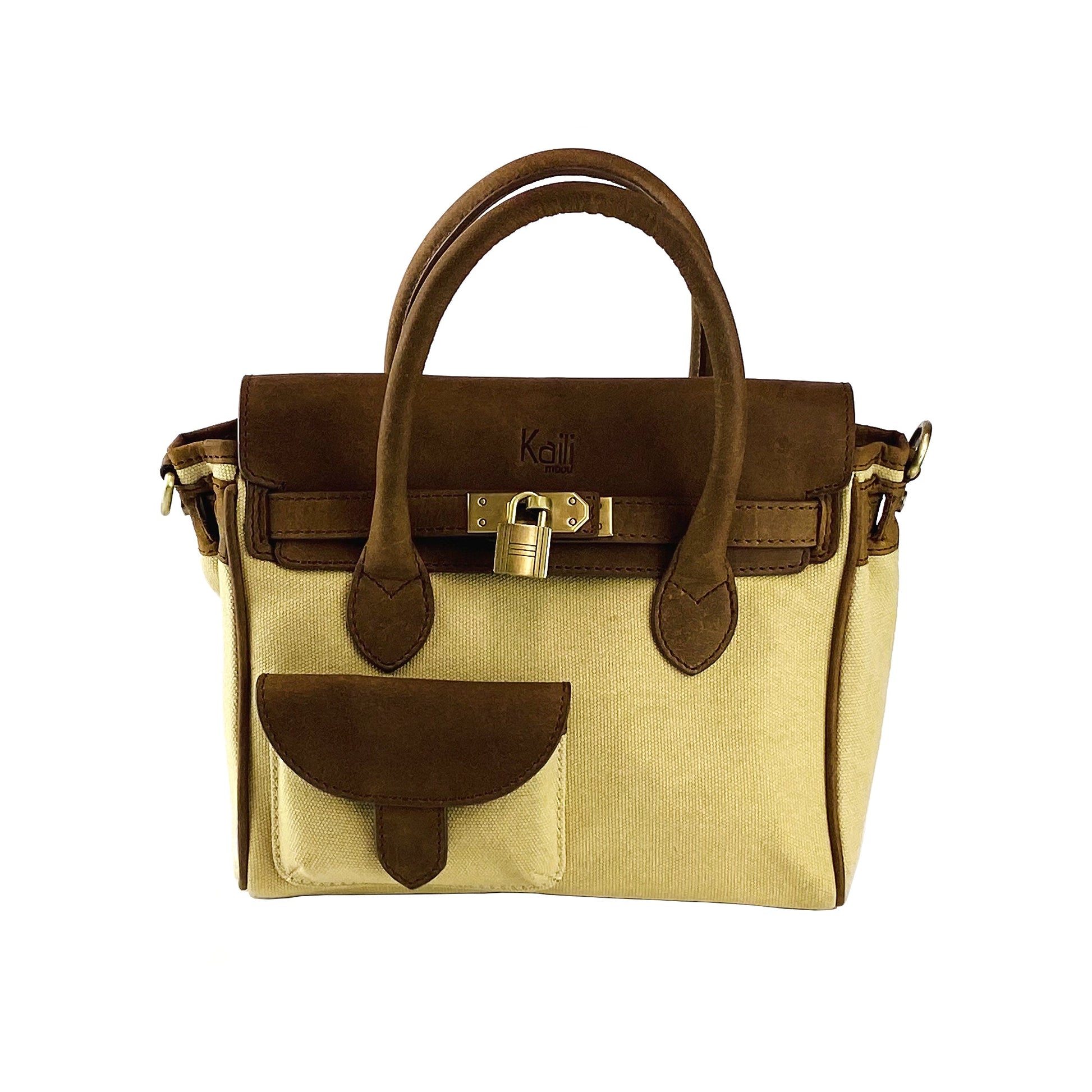 Mini Handbag in Canvas/Genuine Leather Made in Italy.