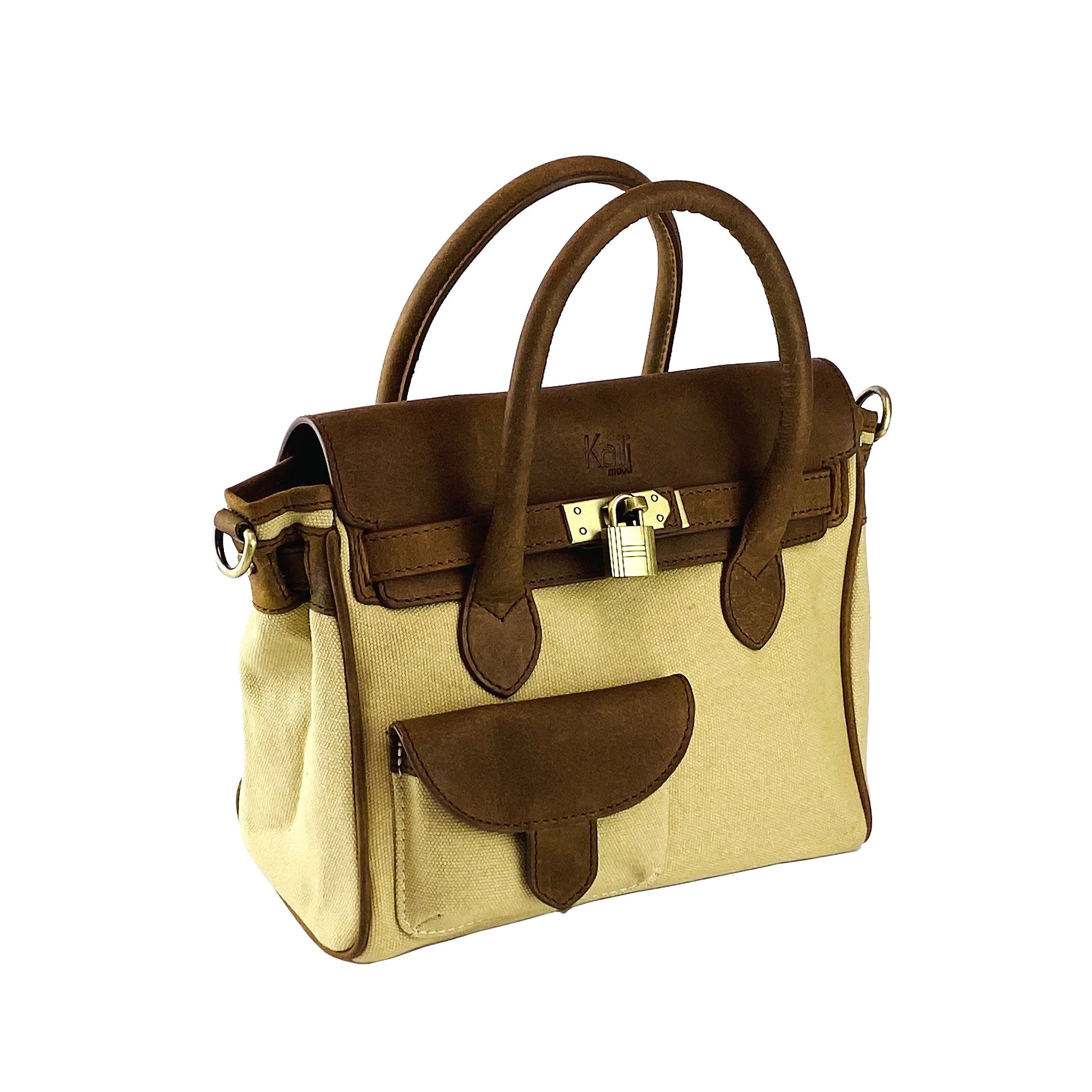 Mini Handbag in Canvas/Genuine Leather Made in Italy.