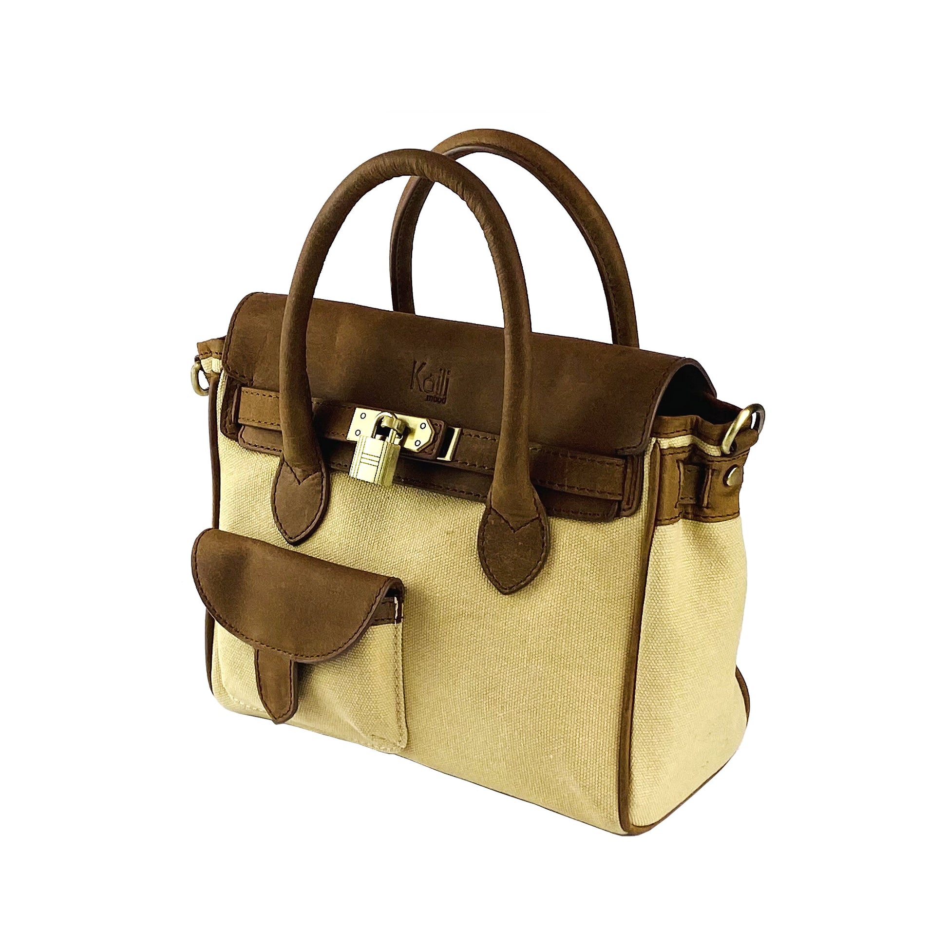 Mini Handbag in Canvas/Genuine Leather Made in Italy.