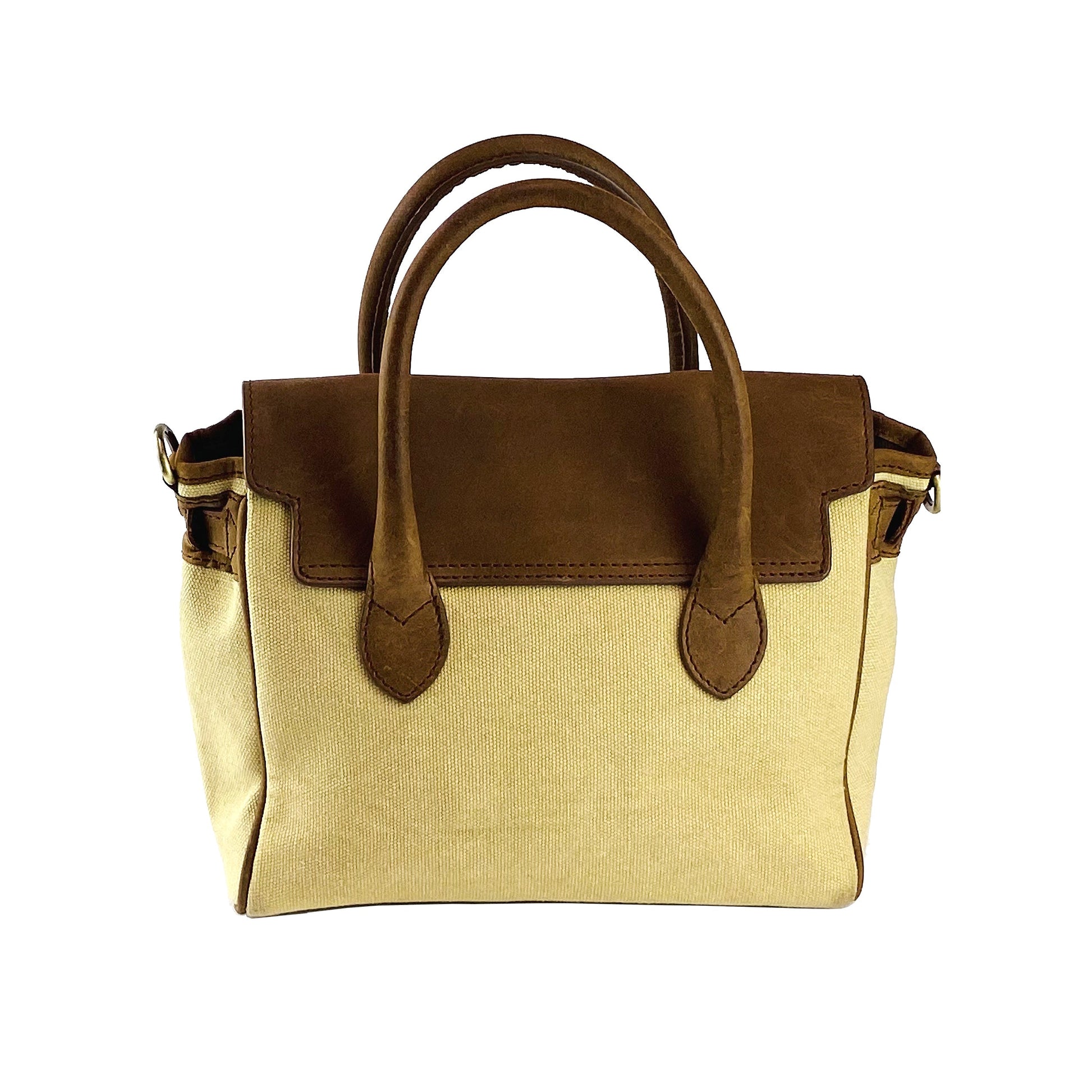 Mini Handbag in Canvas/Genuine Leather Made in Italy.