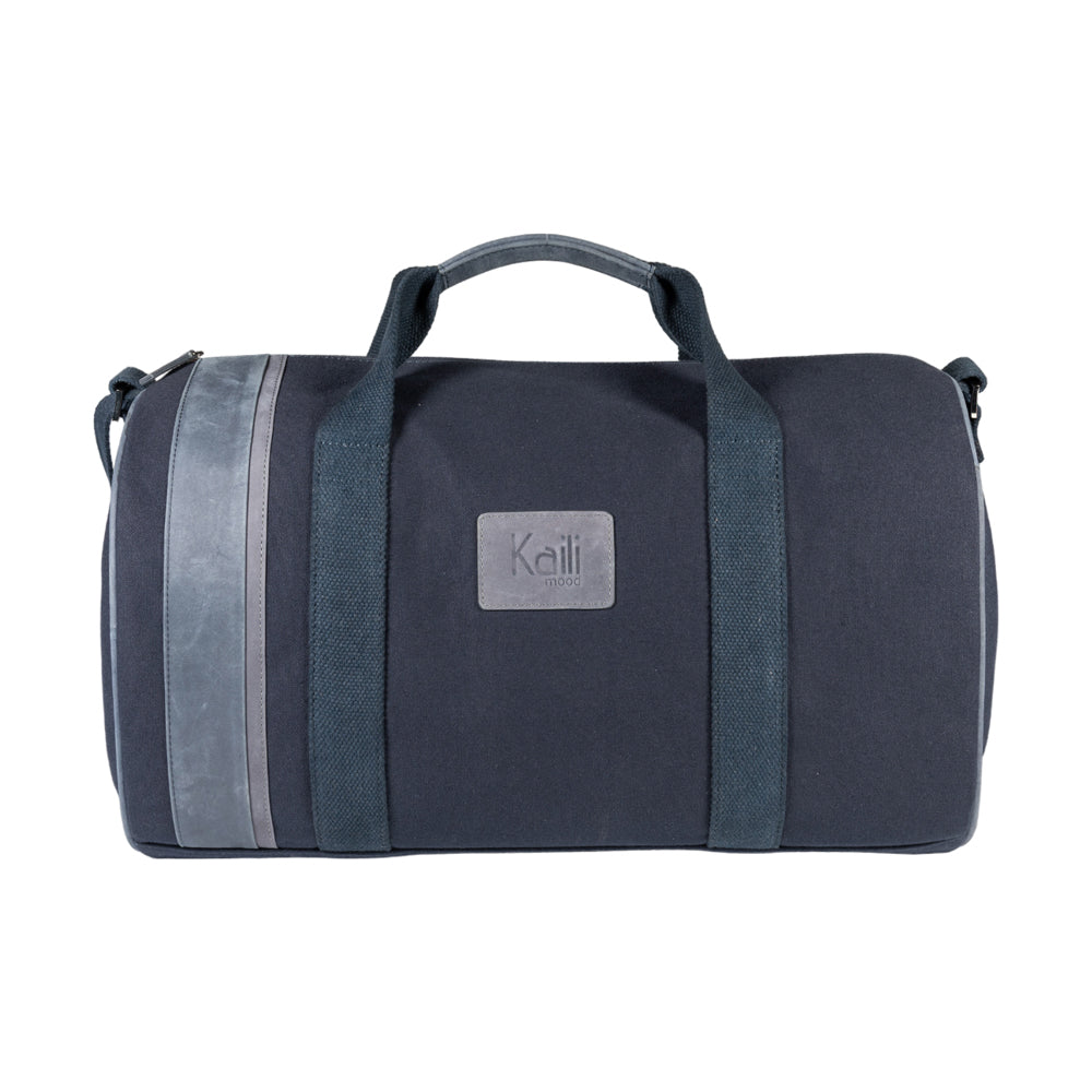 K2006DF | 100% Cotton Canvas / Genuine Leather Travel Duffel Bag,