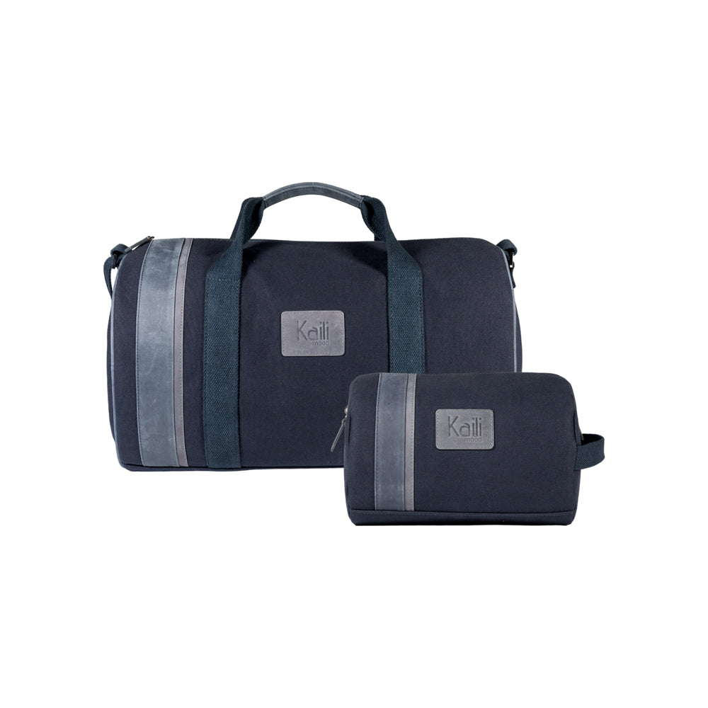 K2006DF | 100% Cotton Canvas / Genuine Leather Travel Duffel Bag,
