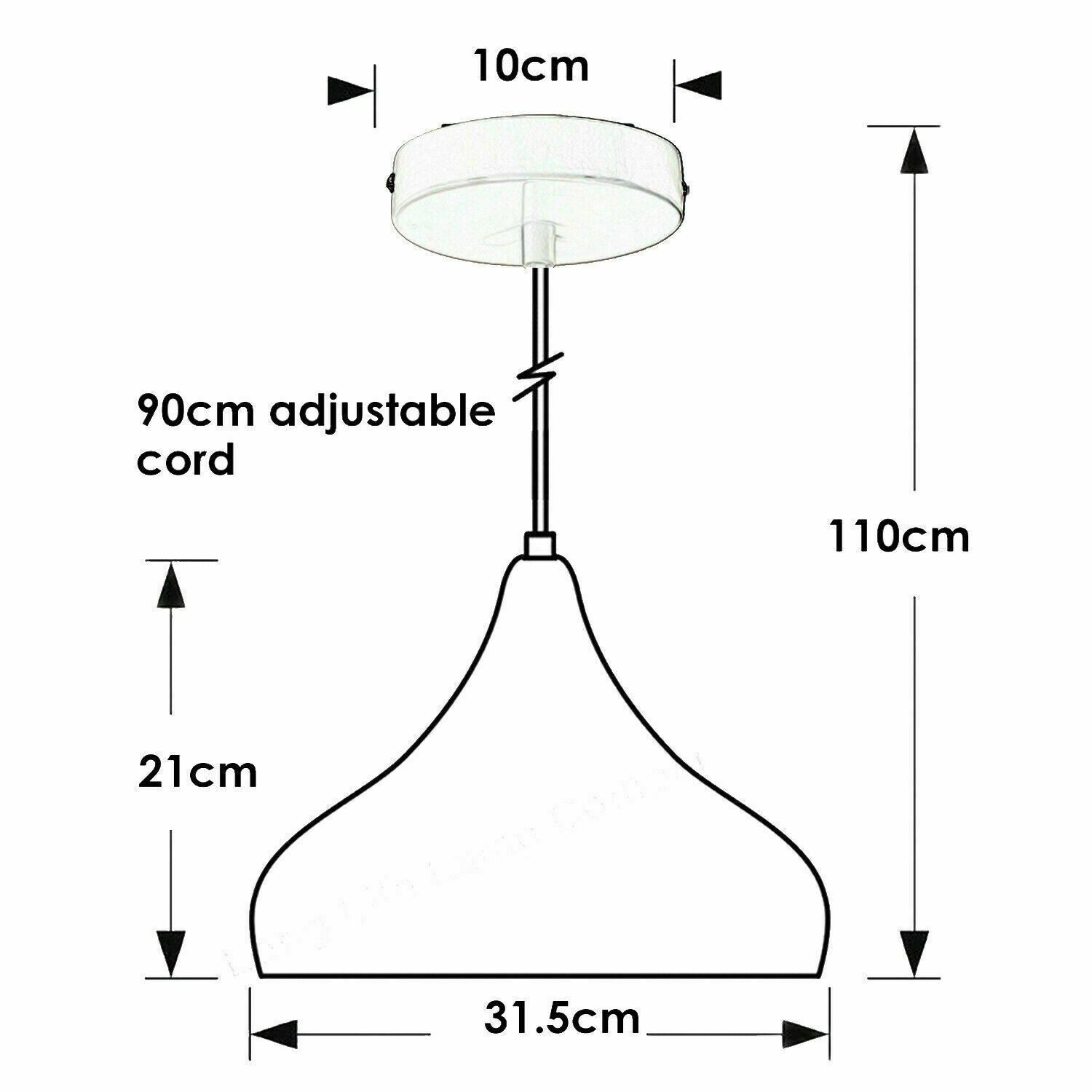 Modern Green Vintage Pendant Light with Dome Lampshade ~1512