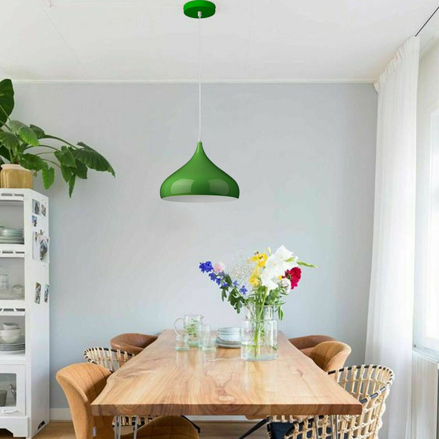 Modern Green Vintage Pendant Light with Dome Lampshade ~1512