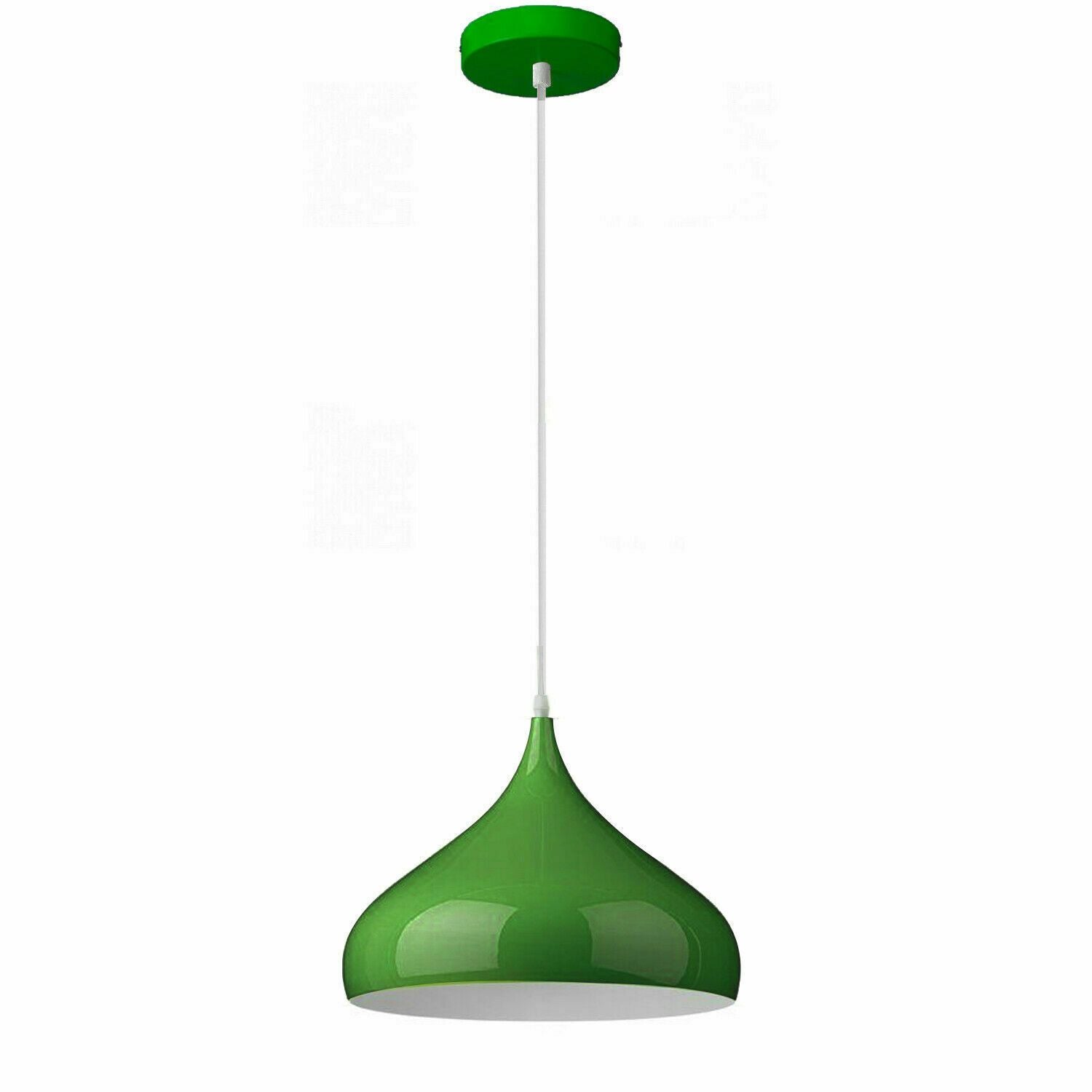 Modern Green Vintage Pendant Light with Dome Lampshade ~1512