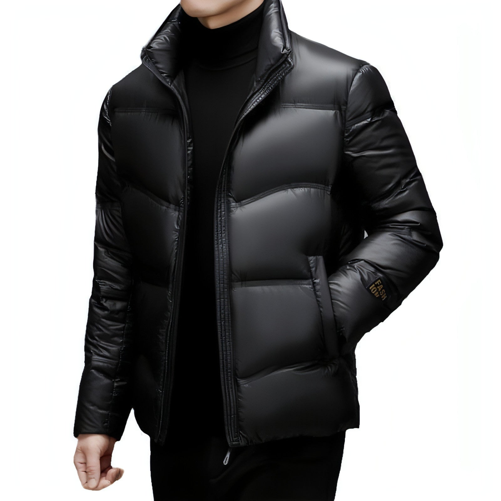 Winter Mid-old Men's Down Jacket Stand Collar Coat Thickened