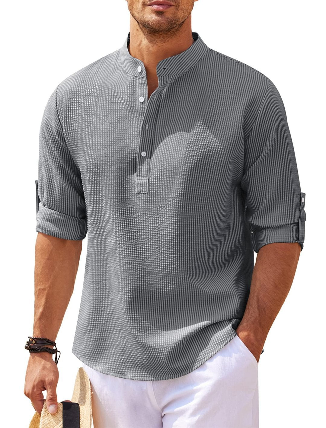 Men's Casual Henley Shirt