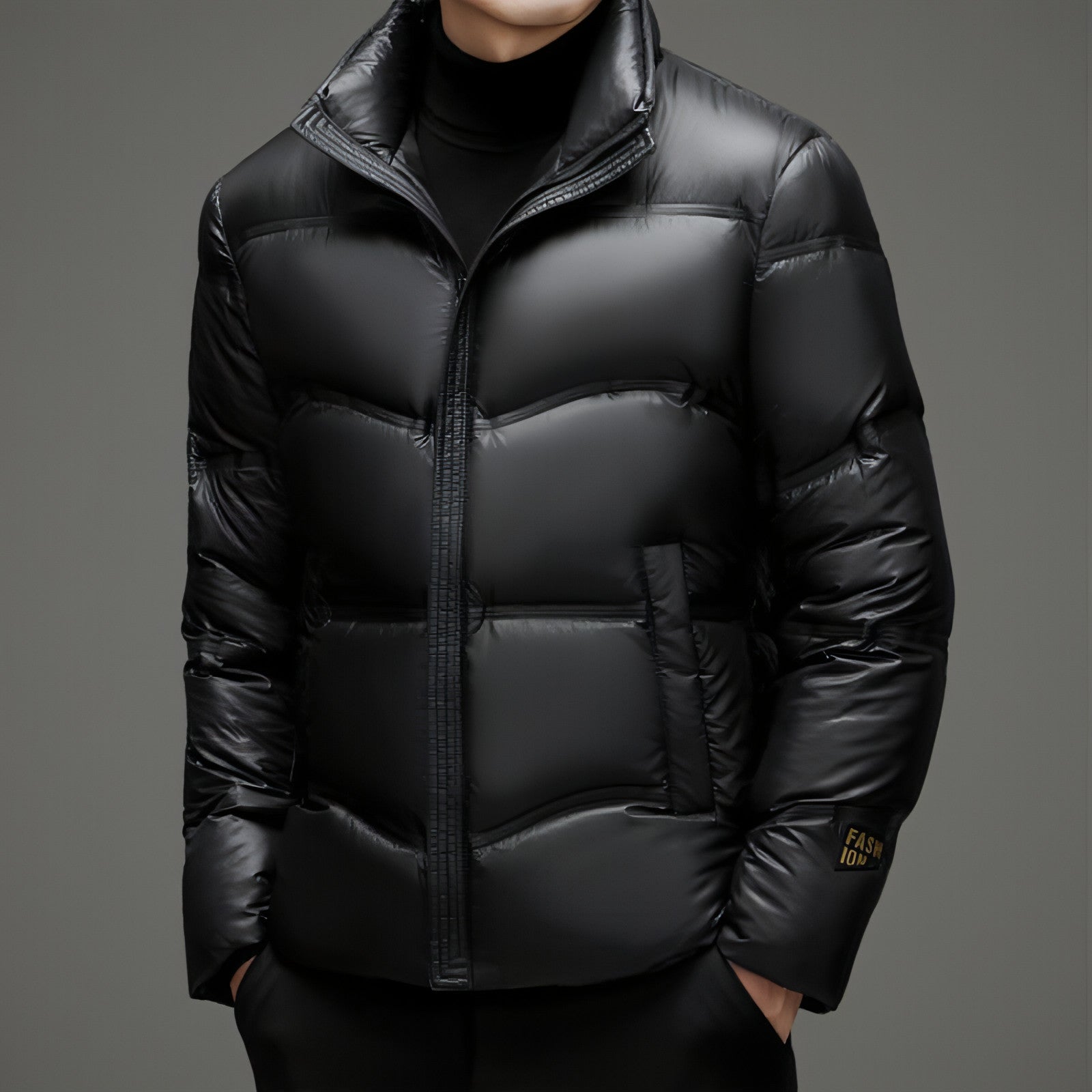Winter Mid-old Men's Down Jacket Stand Collar Coat Thickened
