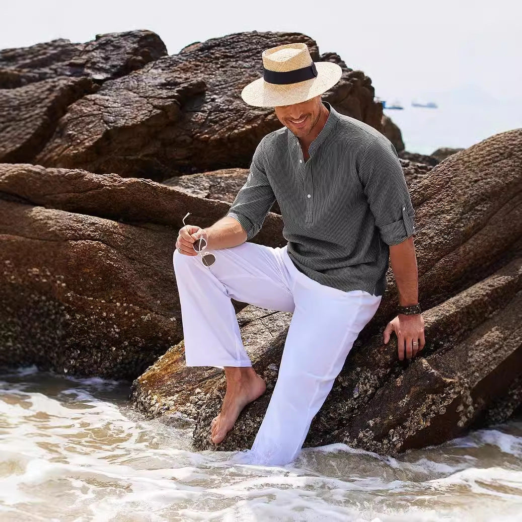 Men's Casual Henley Shirt