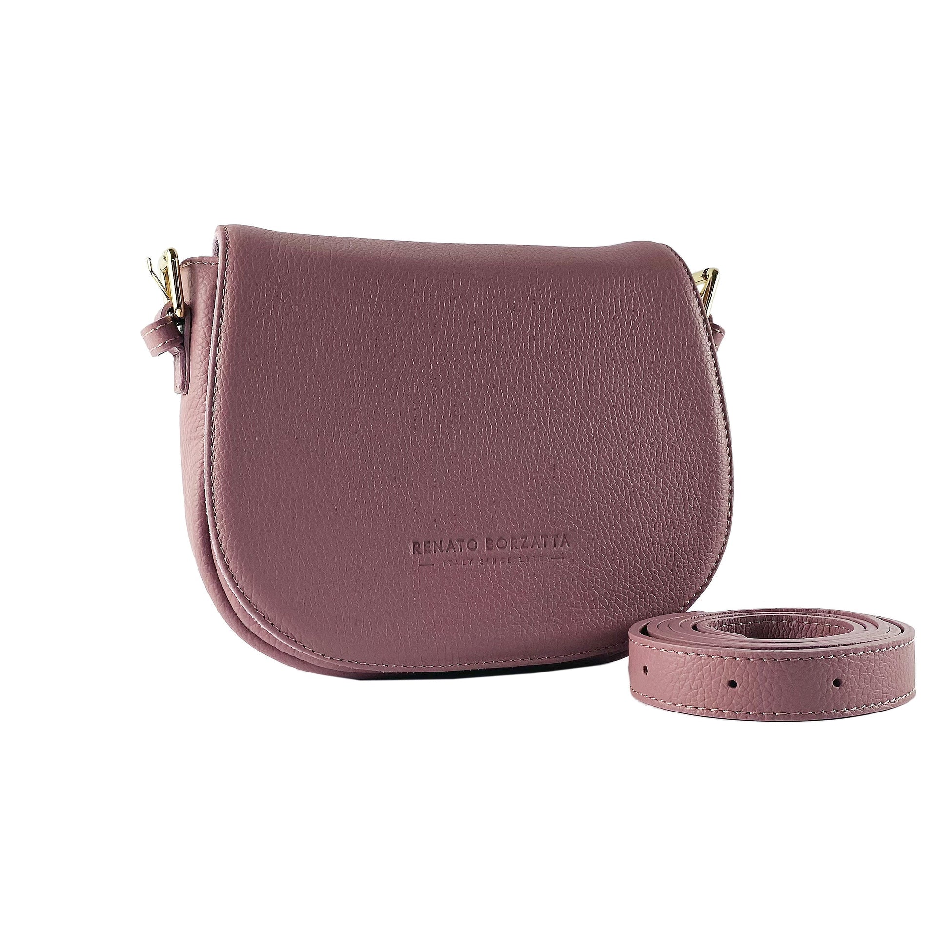 Genuine Leather Shoulder Bag – Made in Italy, with Shoulder Strap