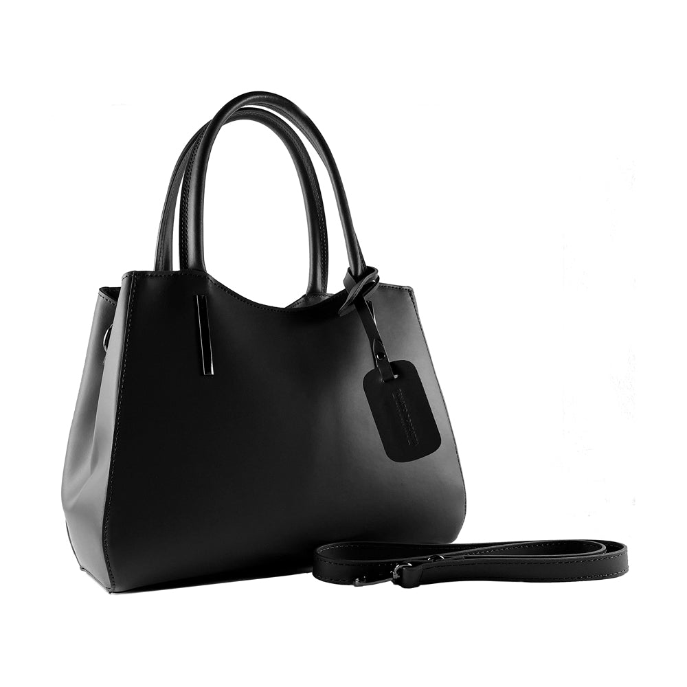 Genuine Leather Handbag Made in Italy with Shoulder Strap