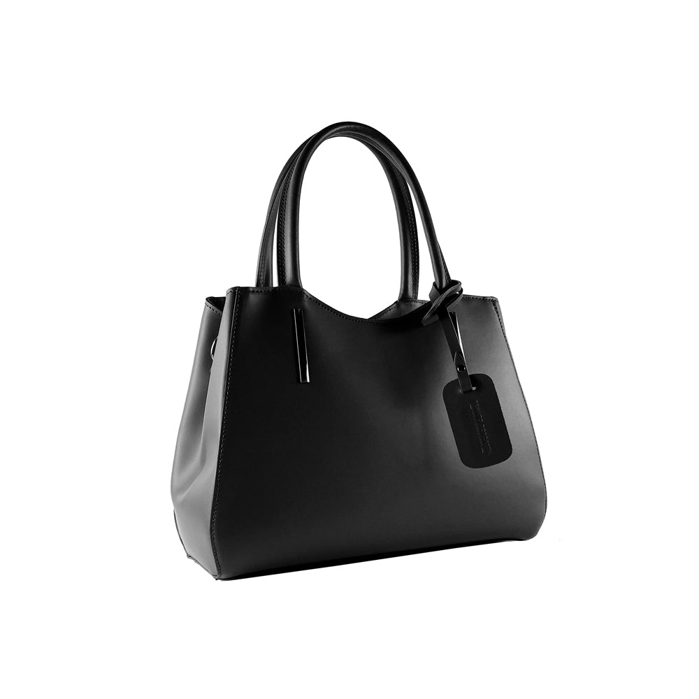 Genuine Leather Handbag Made in Italy with Shoulder Strap