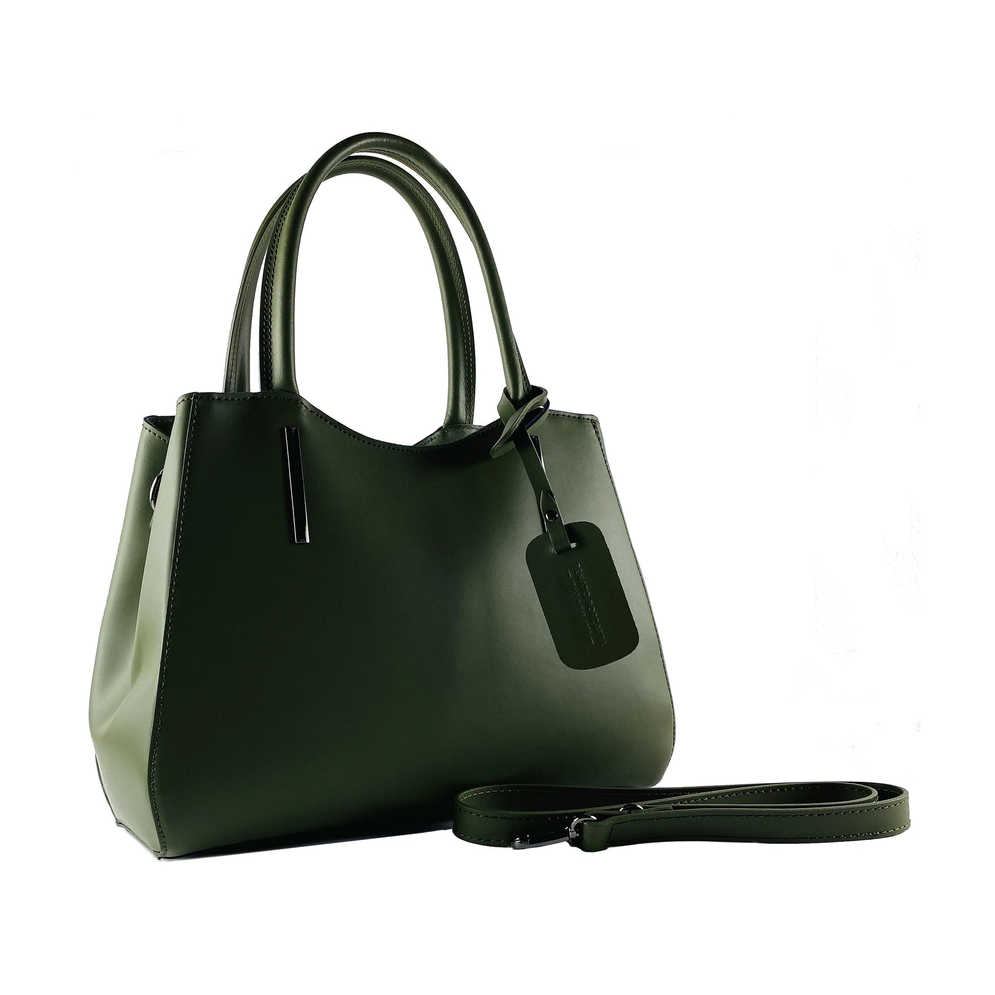 Genuine Leather Handbag Made in Italy with Shoulder Strap