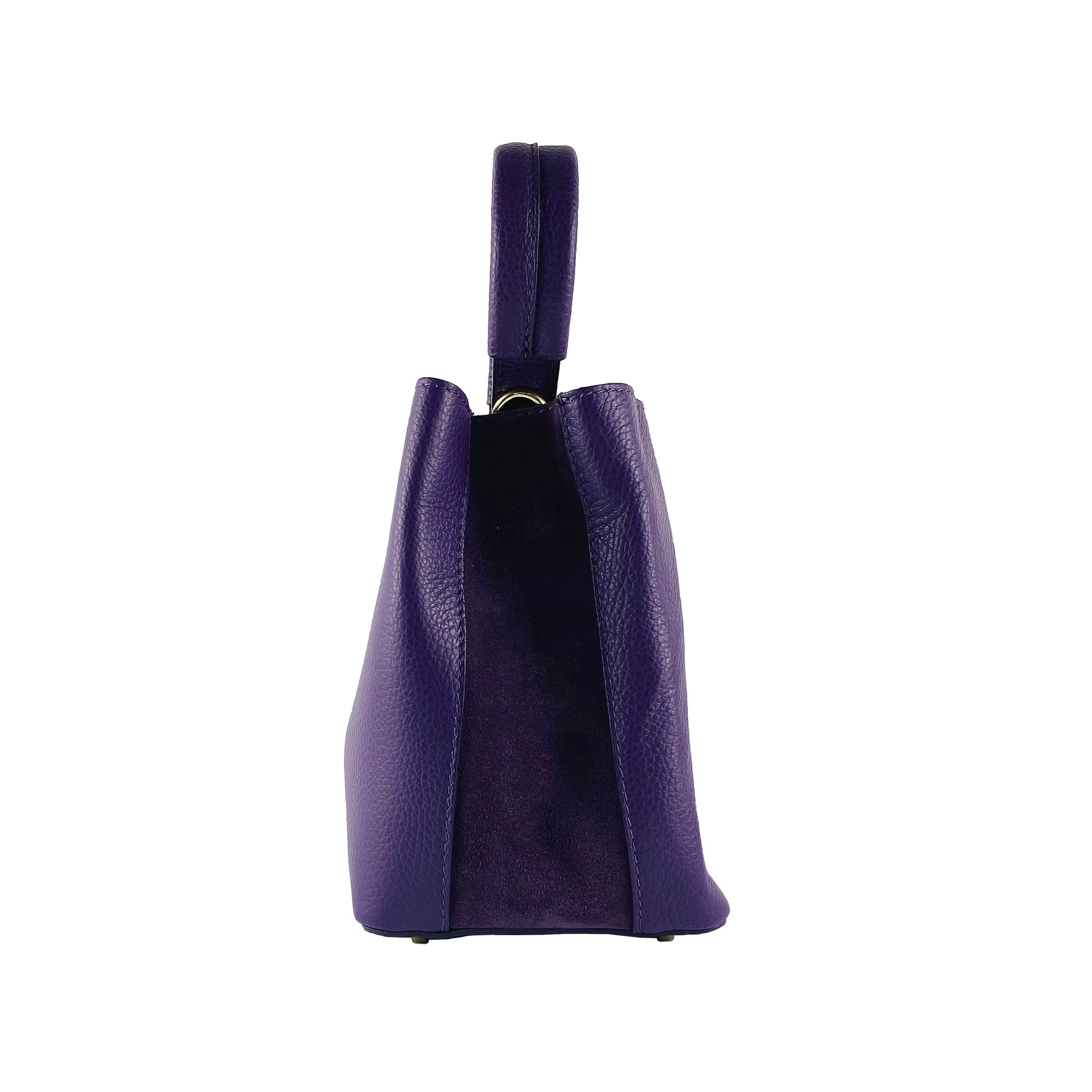 Bucket Bag with Clutch in Real Leather
