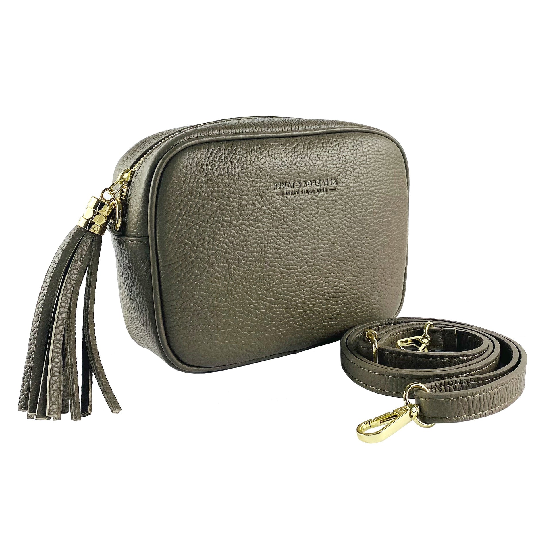 Women’s Leather Crossbody Bag – Made in Italy, with Shoulder Strap