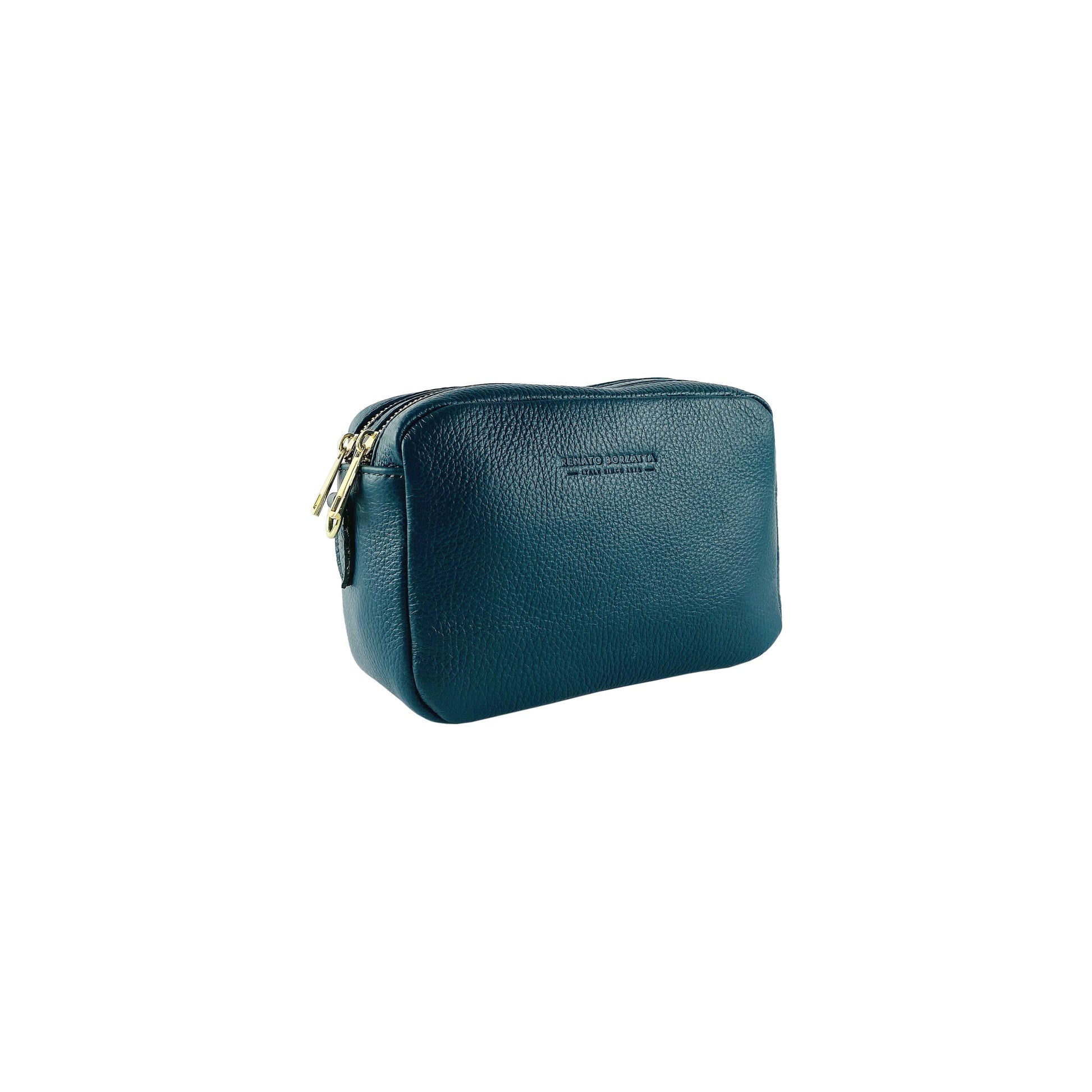 Women’s Double-Zip Leather Crossbody Bag – Made in Italy
