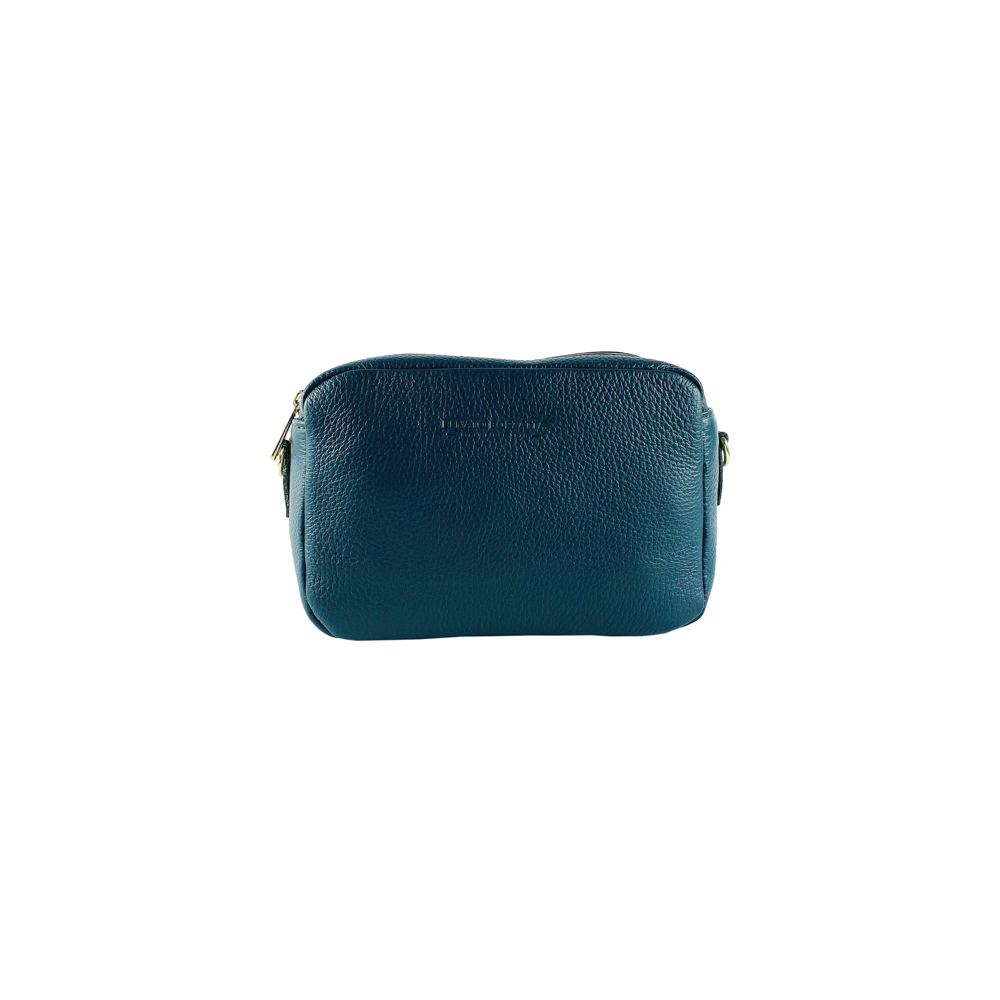Women’s Double-Zip Leather Crossbody Bag – Made in Italy