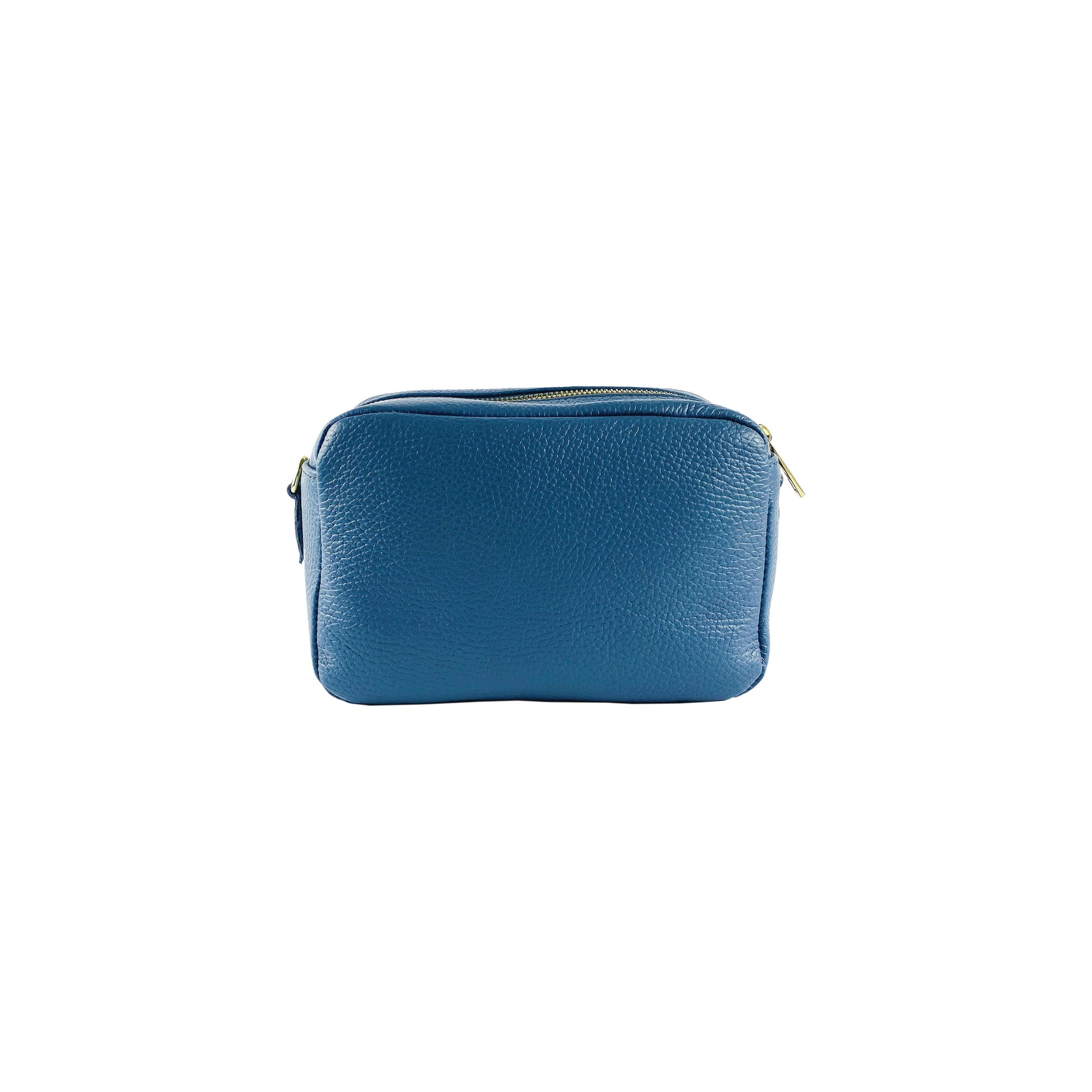 Women's Double Zip Shoulder Bag in Genuine Leather Made in Italy.
