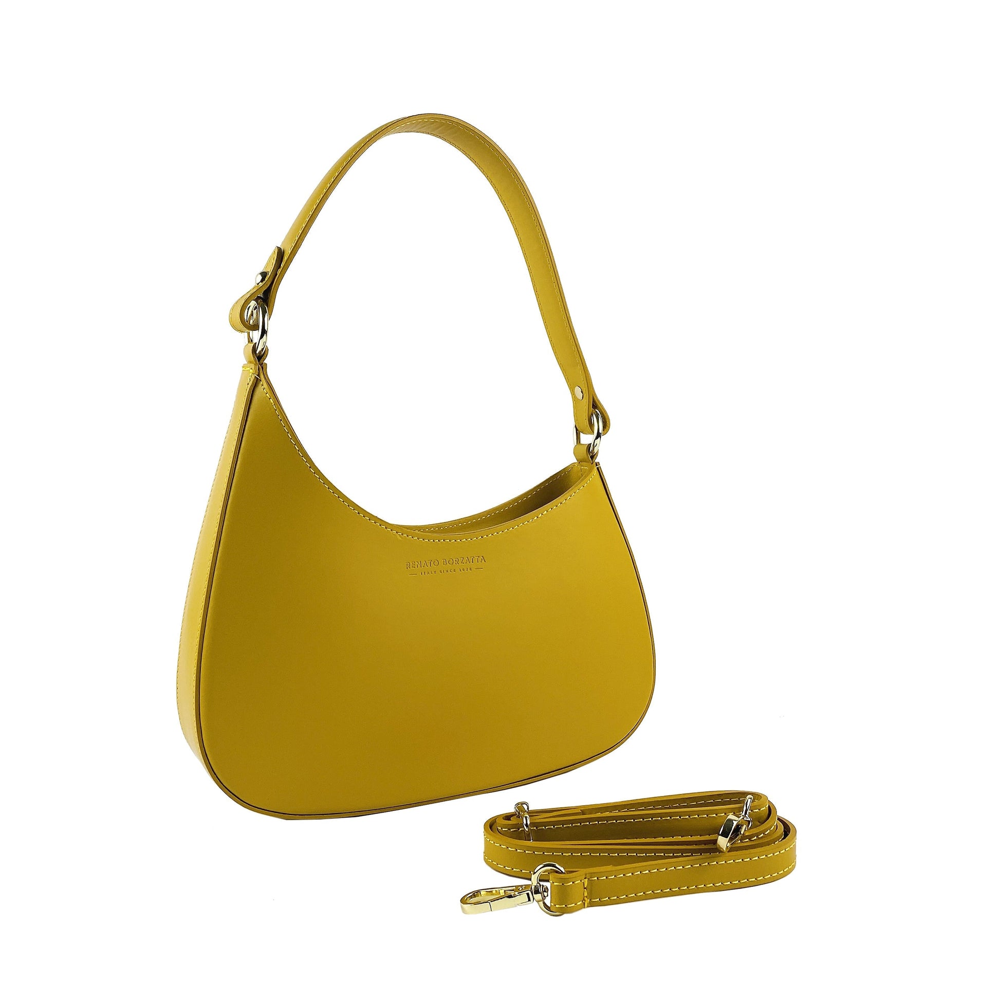 Women's Shoulder Bag and Removable Shoulder Strap in Genuine Leather