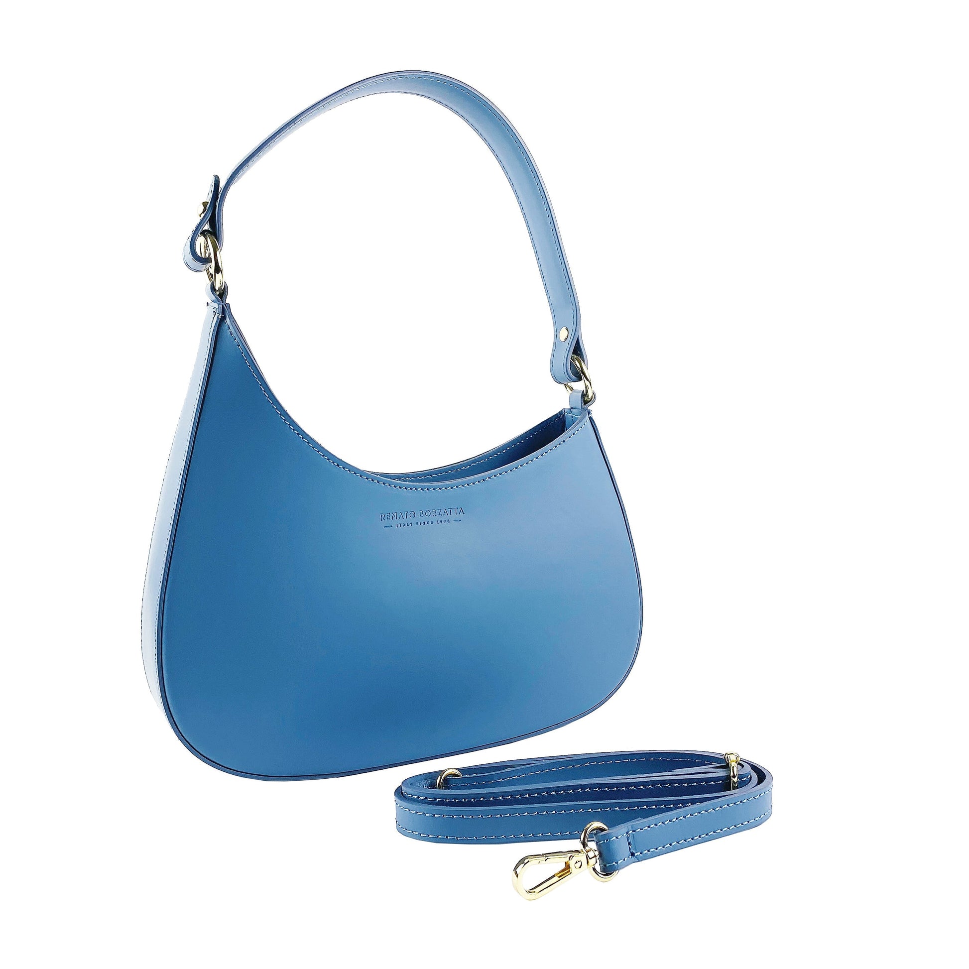 Women's Shoulder Bag with Removable Shoulder Strap in Genuine Leather