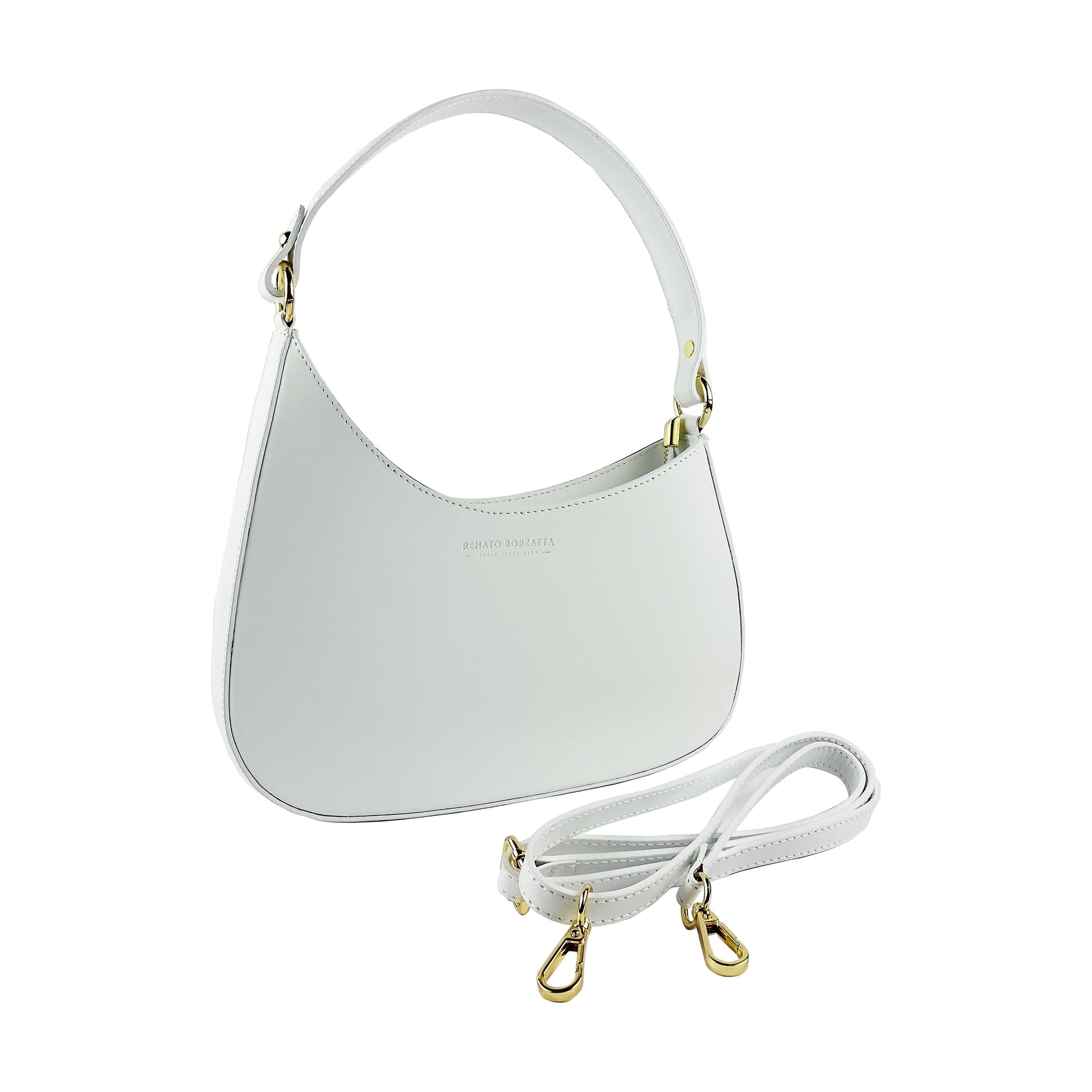 Women's Shoulder Bag with Removable Strap in Genuine Leather