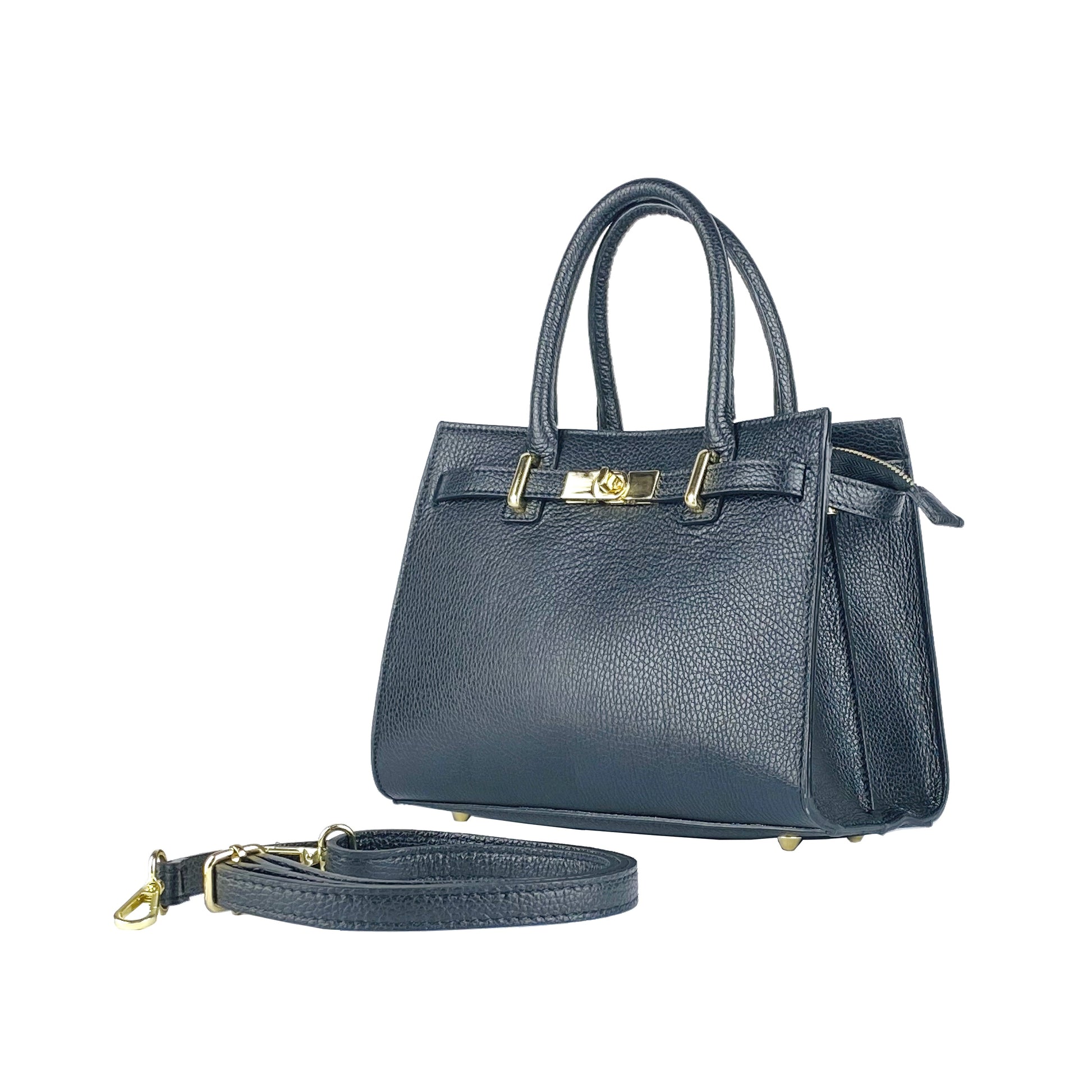 Women's Handbag in Genuine Leather with Shoulder Strap