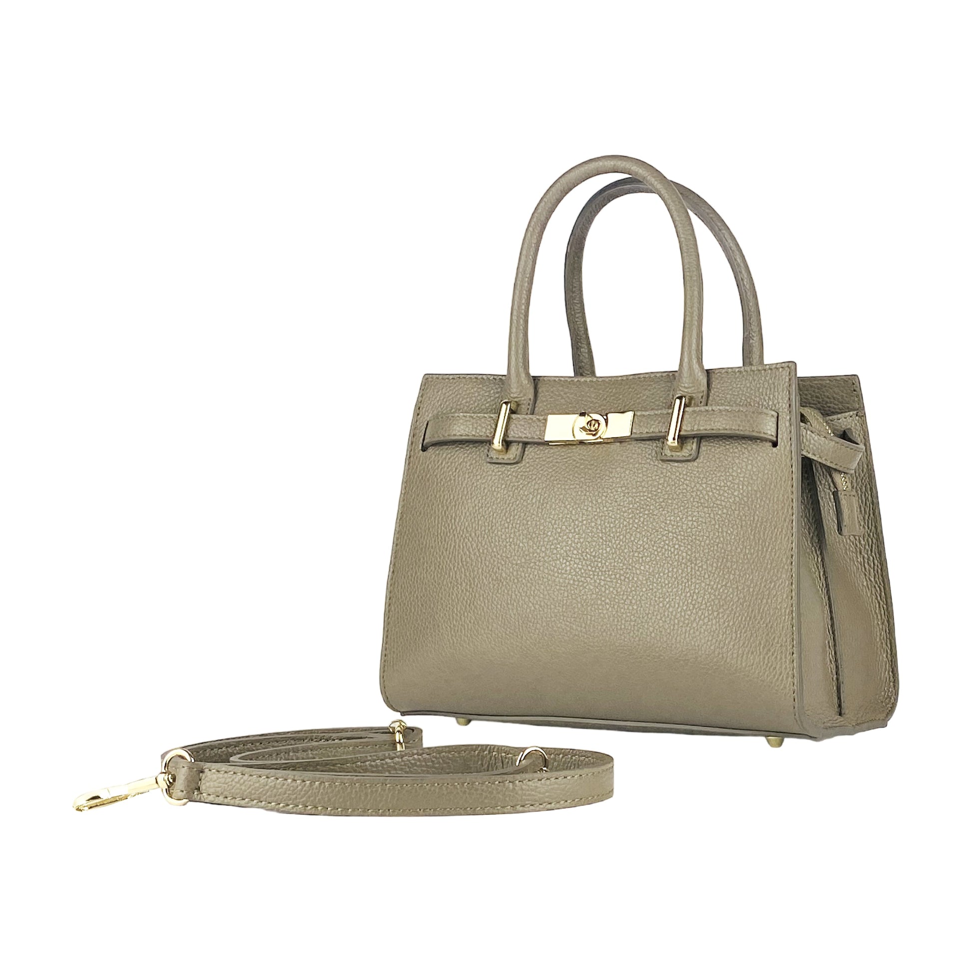 Women’s Genuine Leather Handbag with Shoulder Strap – Made in Italy