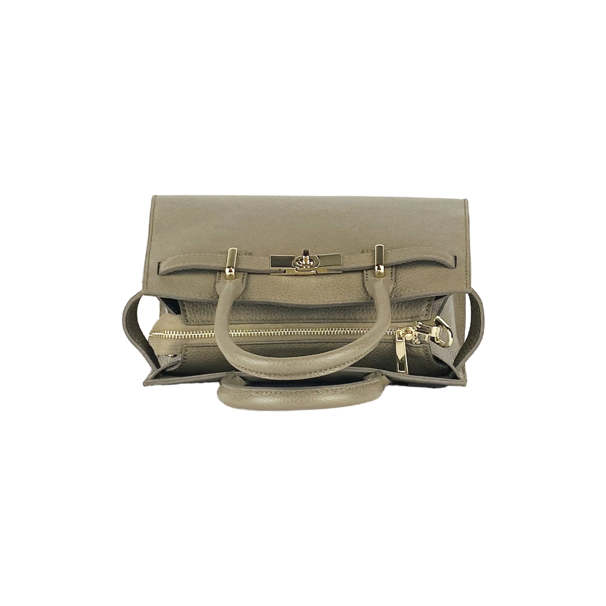 Women’s Genuine Leather Handbag with Shoulder Strap – Made in Italy
