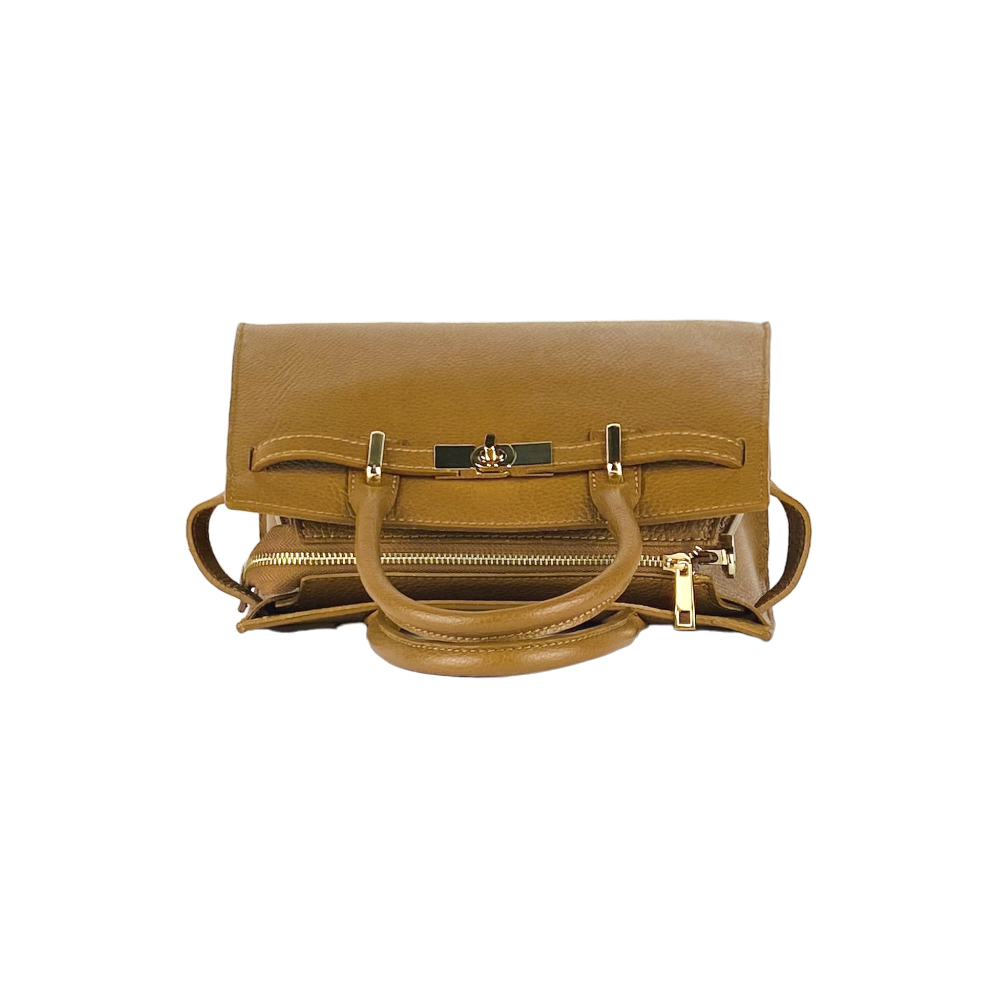 Women's Genuine Leather Handbag Made in Italy with Shoulder Strap