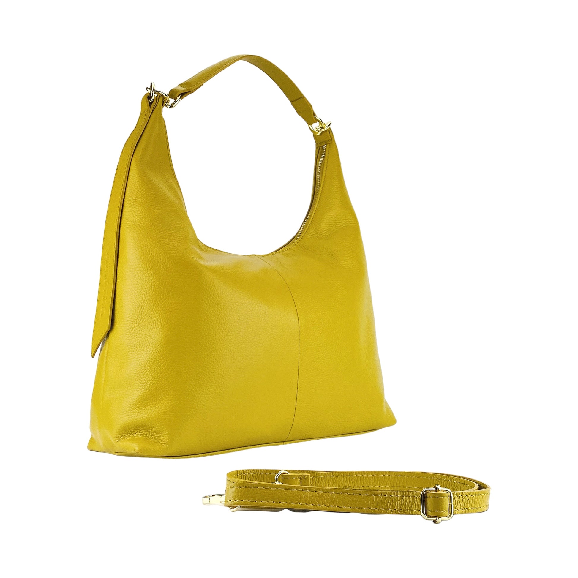 Women’s Soft Shoulder Bag in Genuine Leather – Made in Italy